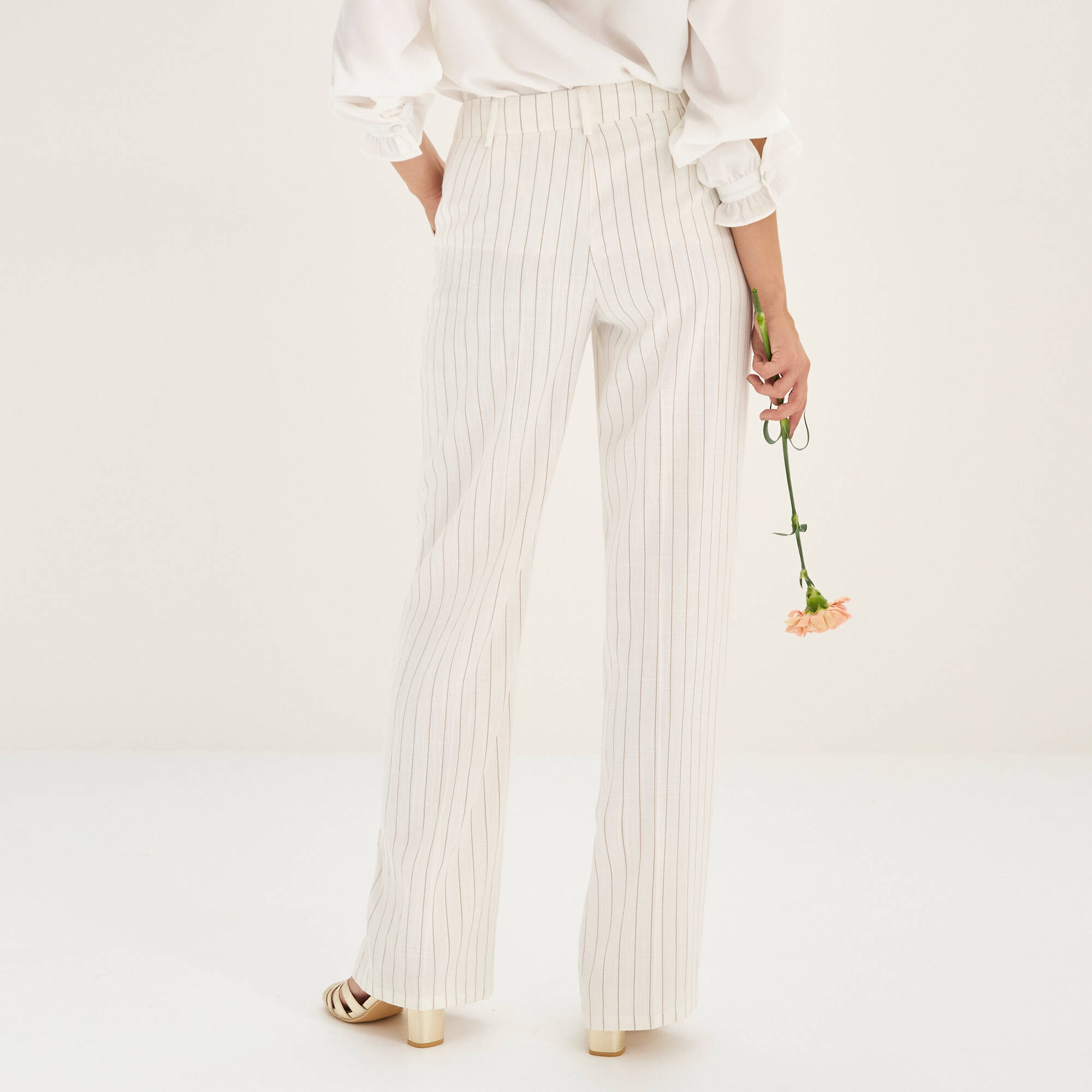 Pantalon large fluide ray viscose-lin - Blancheporte 34 €