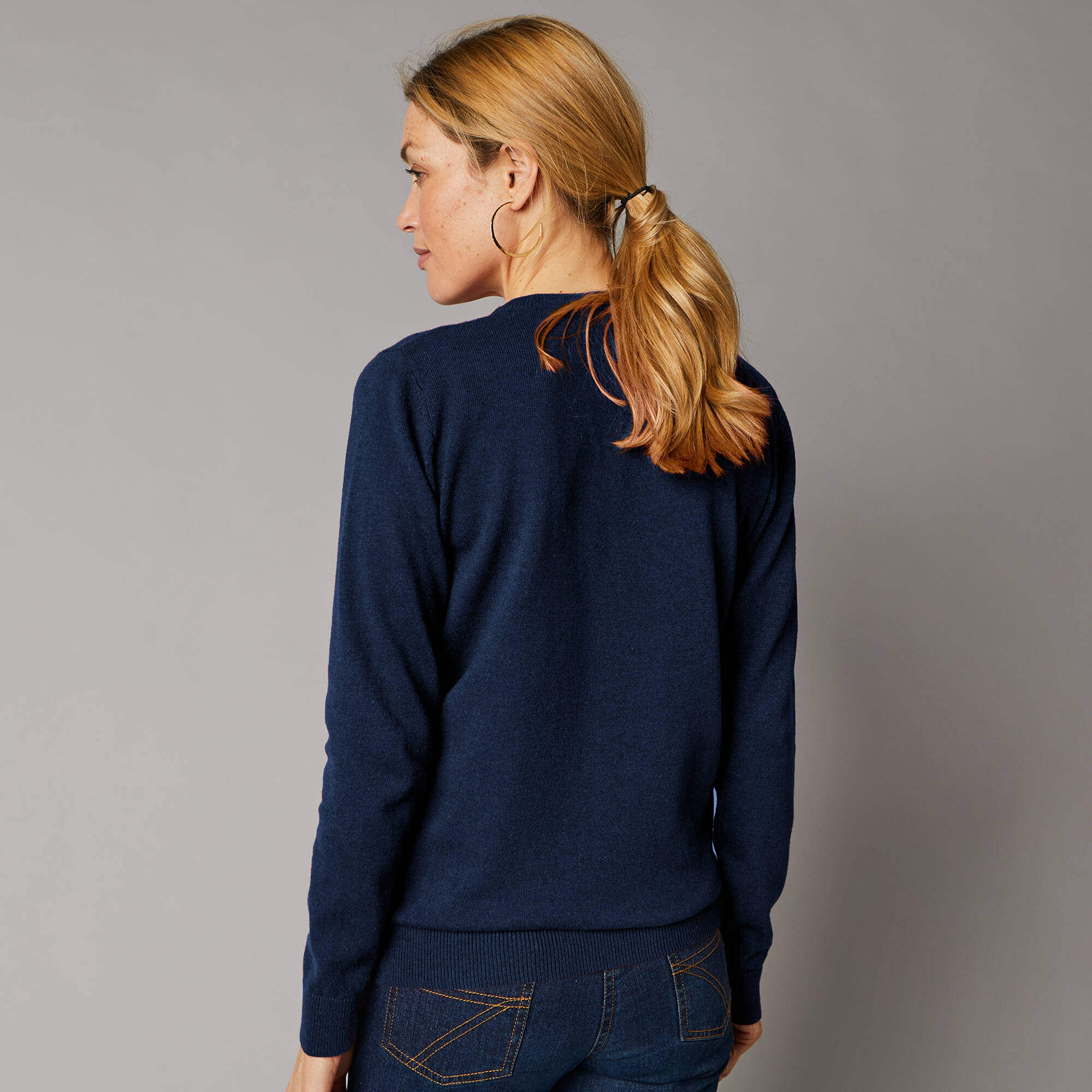 Pull Femme Henri Lloyd Col V 100% Laine D'agneau Rose - Occasion Très Bon état