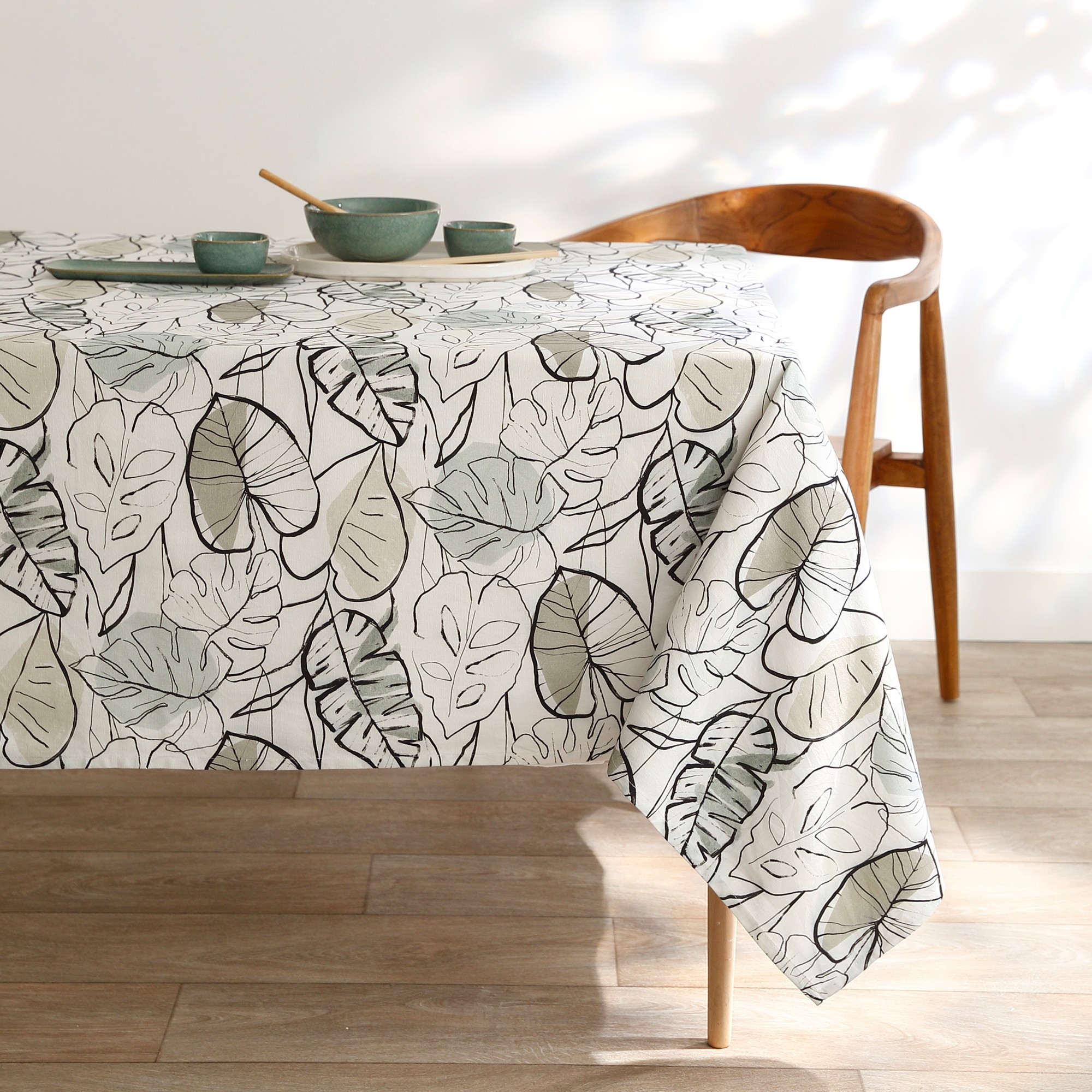 Nappe Coton Imprimé Feuillage - Blancheporte