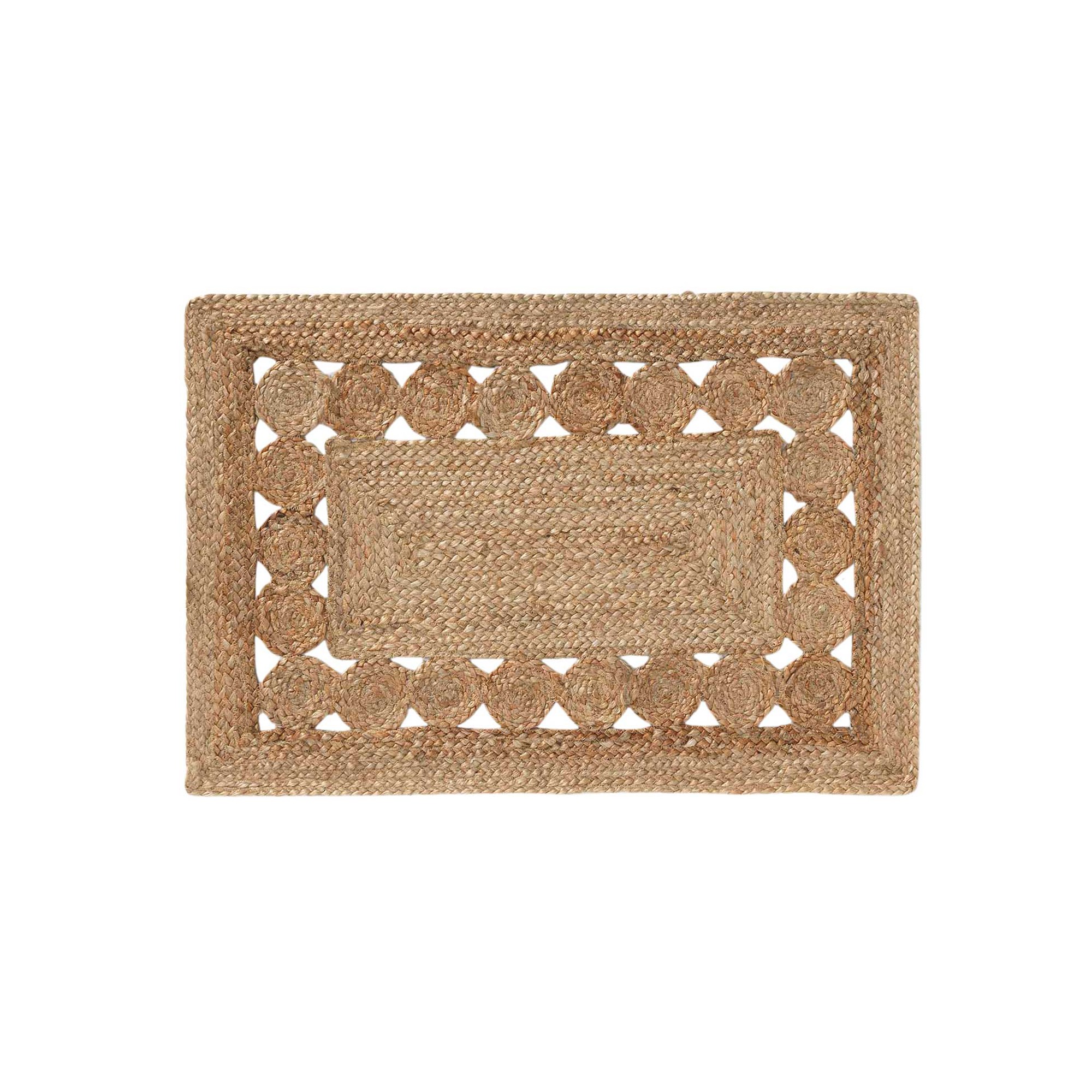 Tapis jute ajouré rectangulaire Blancheporte Orange Size Tapis 60x90cm Woman