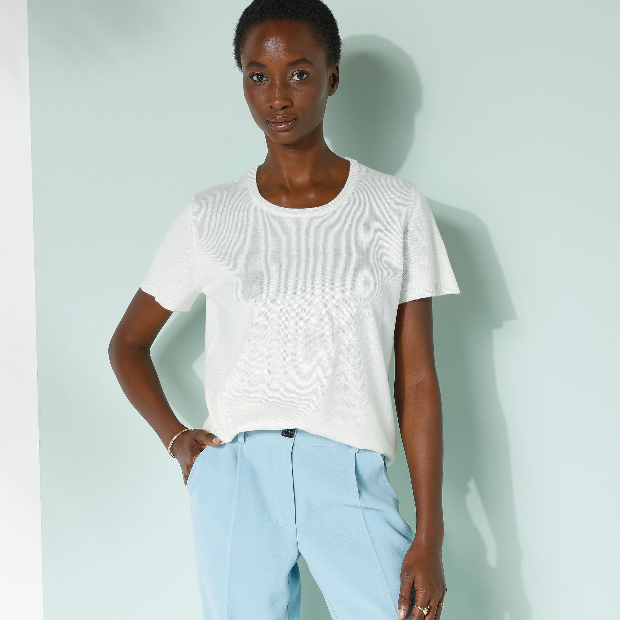 Pull Uni, Manches Courtes - Blancheporte