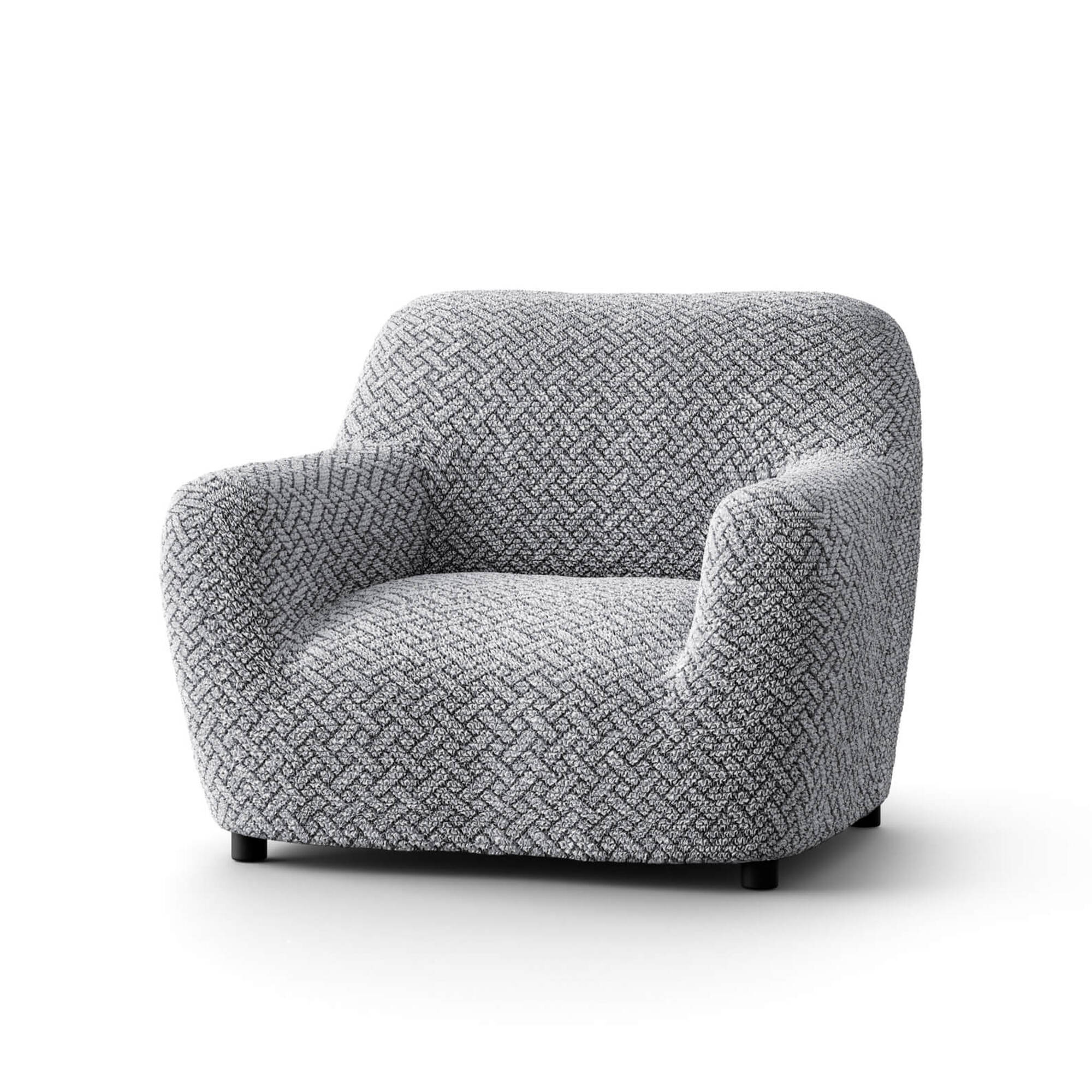 Housse bi-extensible microfibre gaufrée graphique pour fauteuil et canapé - Blancheporte