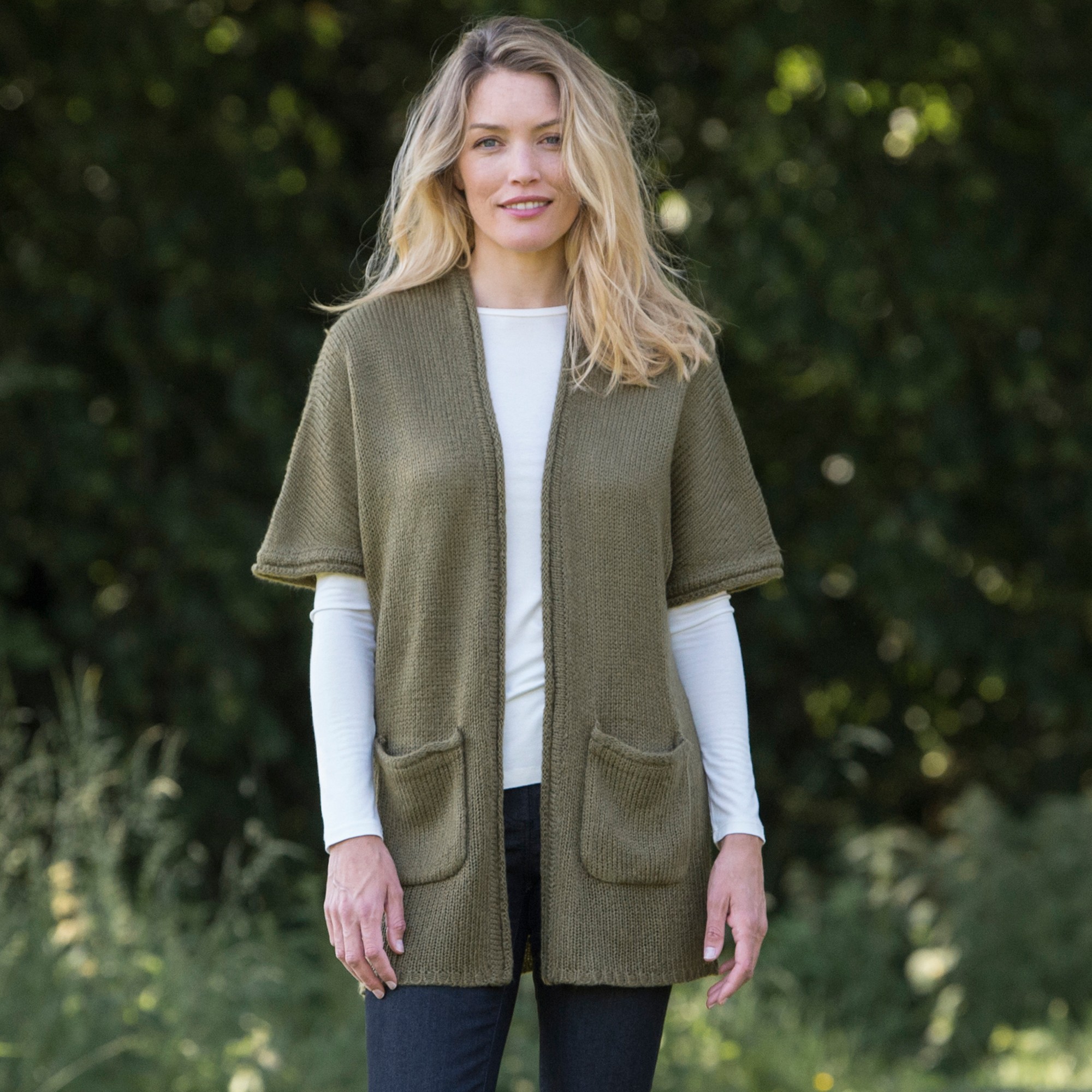 Gilet Long Ouvert Manches Courtes Toucher Mohair - Blancheporte