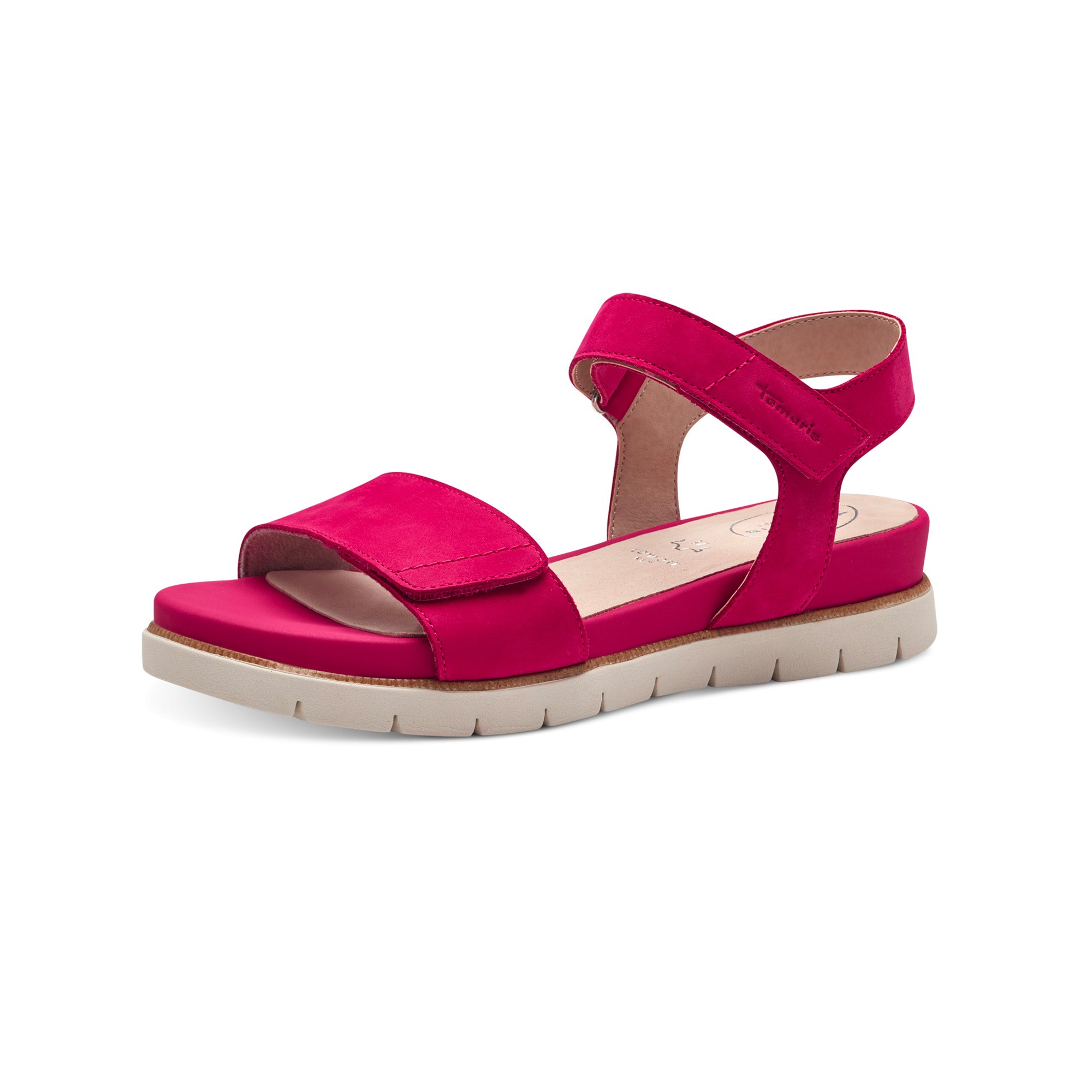 Sandales compensées brides scratchées - 38 - Rose - Tamaris