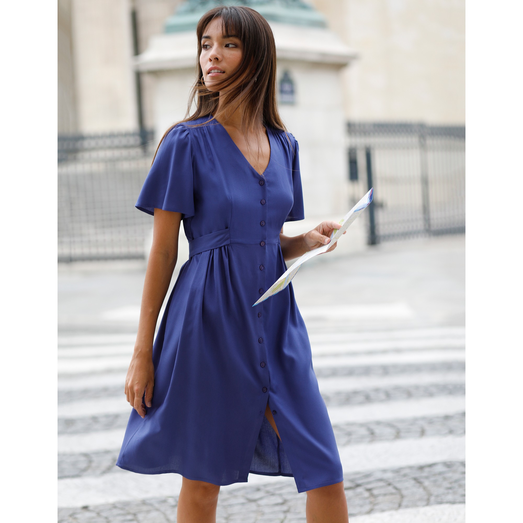 Robe Boutonnée Unie - Blancheporte