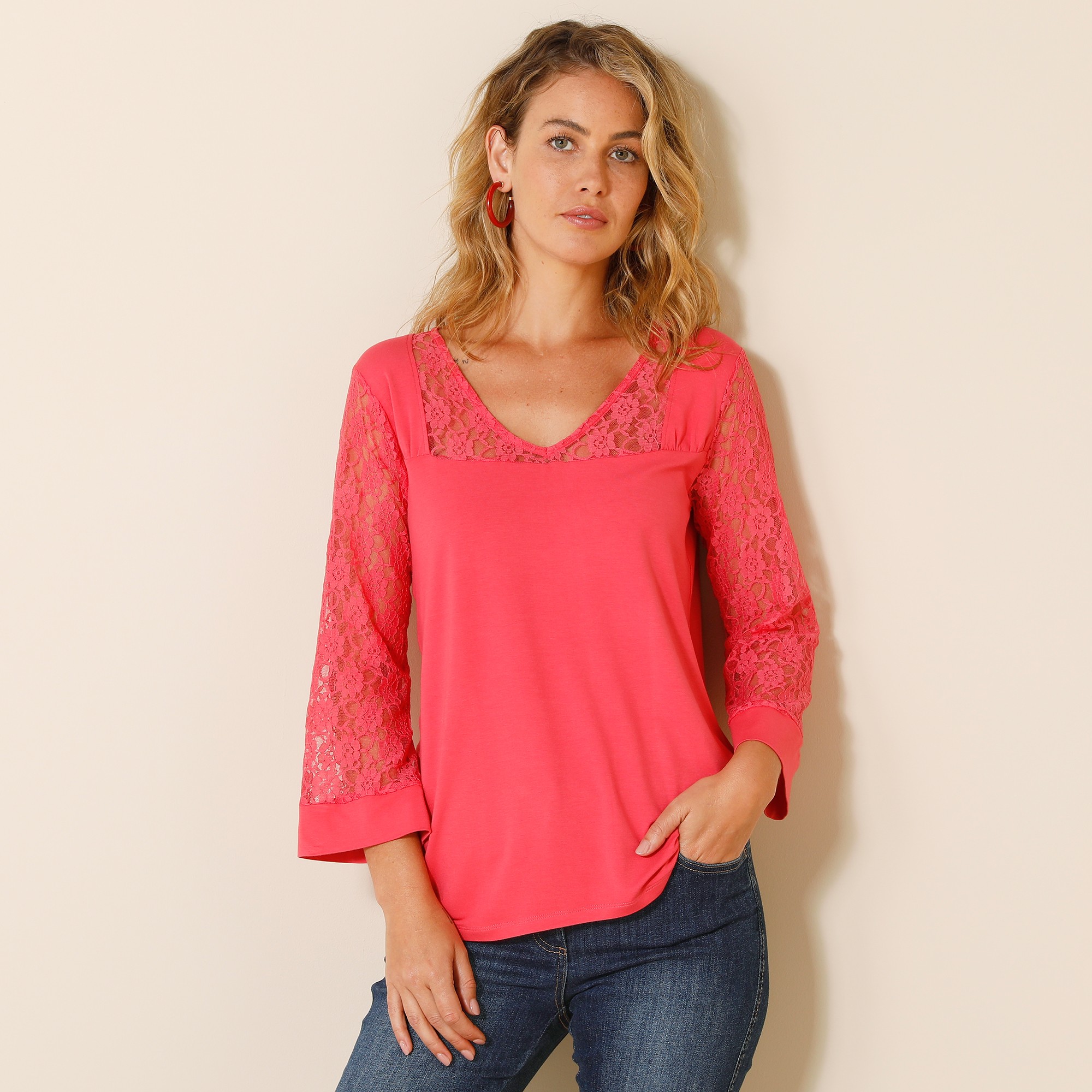 T-shirt Dos Dentelle - Blancheporte