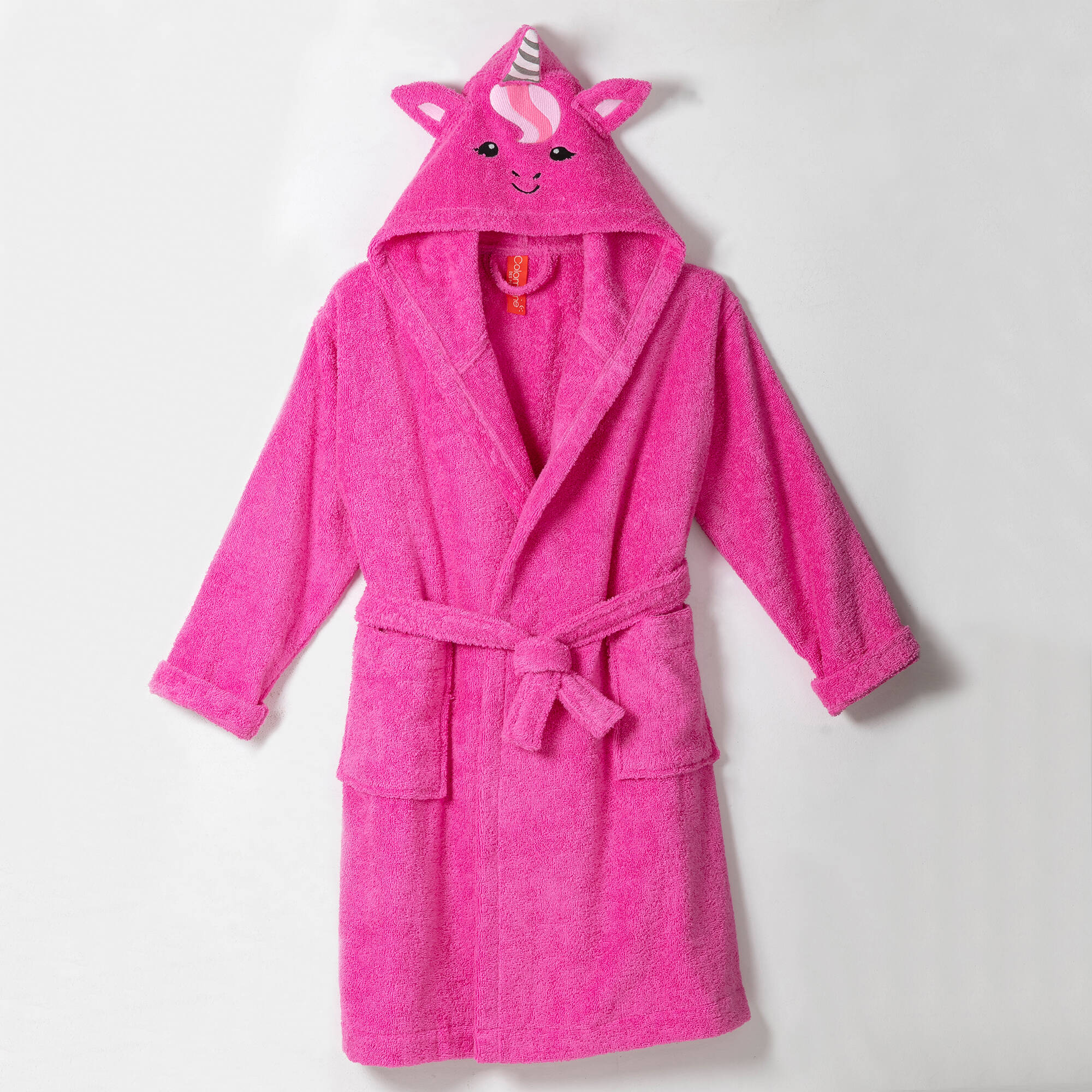 Peignoir de bain enfant licorne a capuche eponge coton 340 g m fuchsia Blancheporte