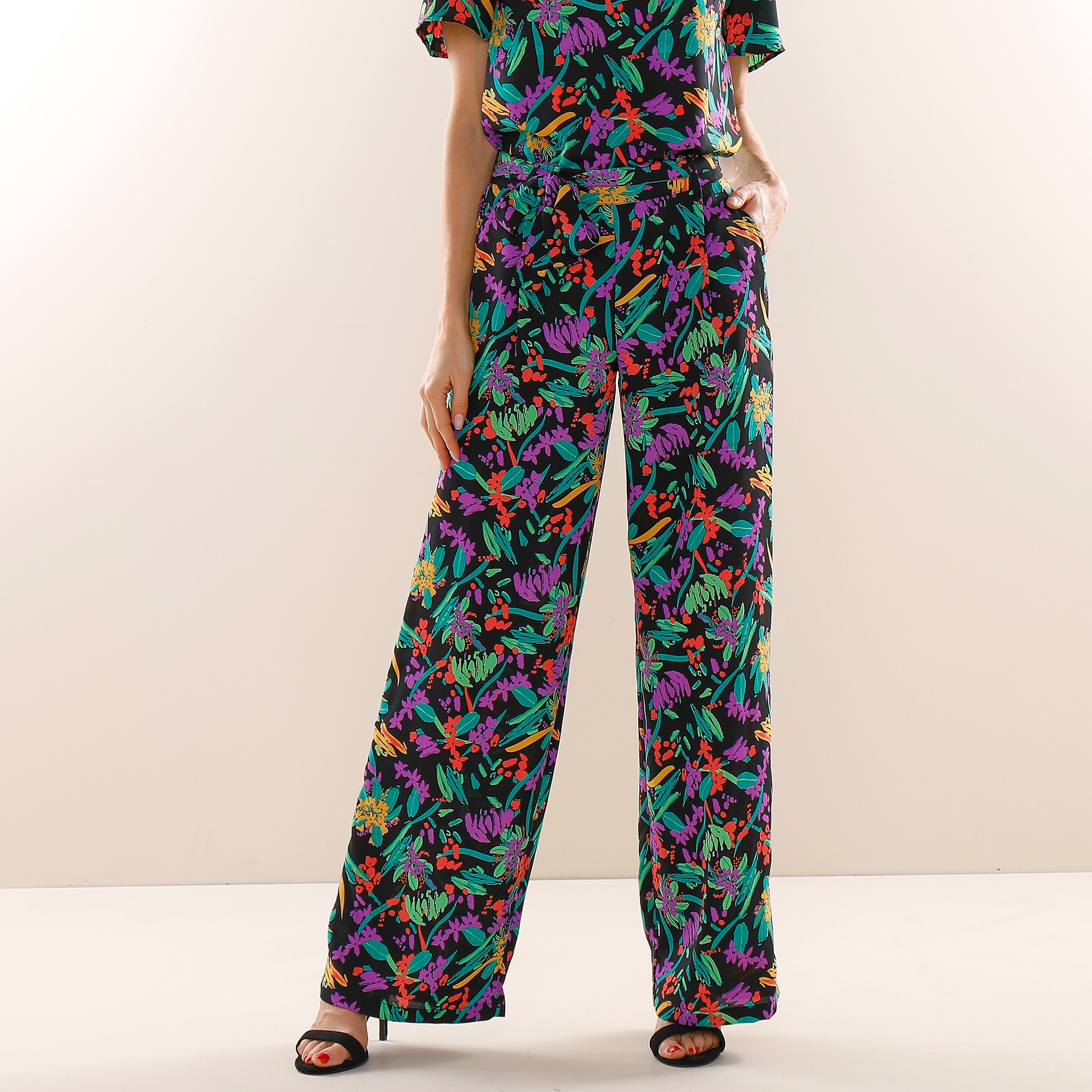 Pantalon Imprimé Large Et Fluide - Blancheporte