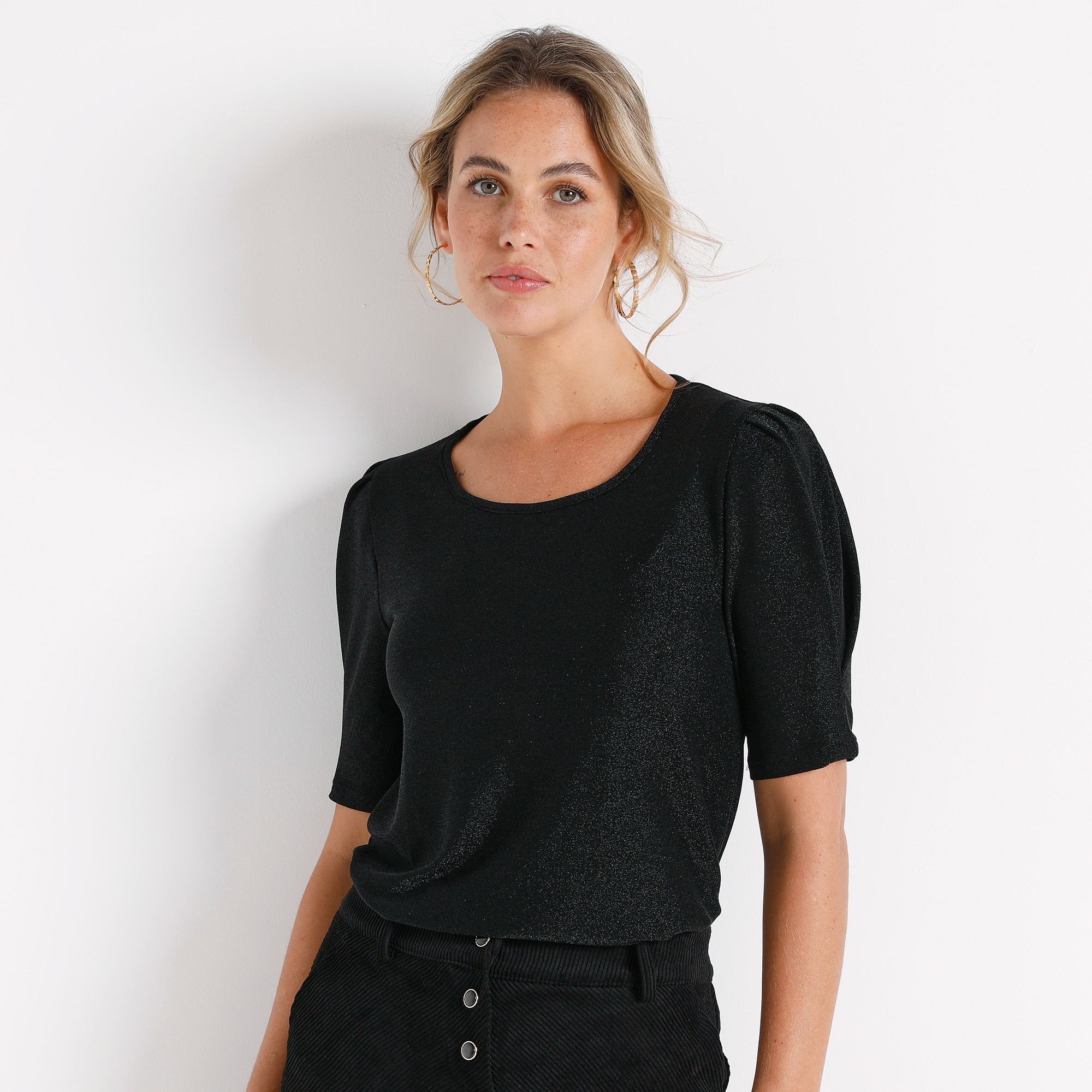 T-shirt Ouverture Dos, Maille Brillante - Blancheporte