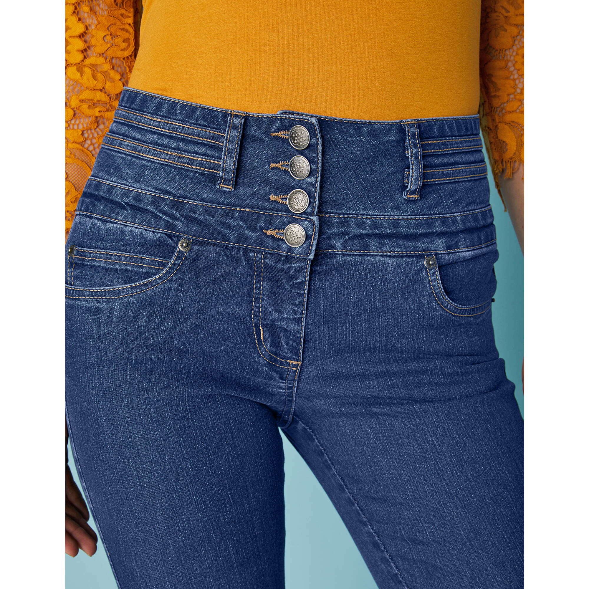 Jean bootcut taille haute - grande stature - Blancheporte 40 €