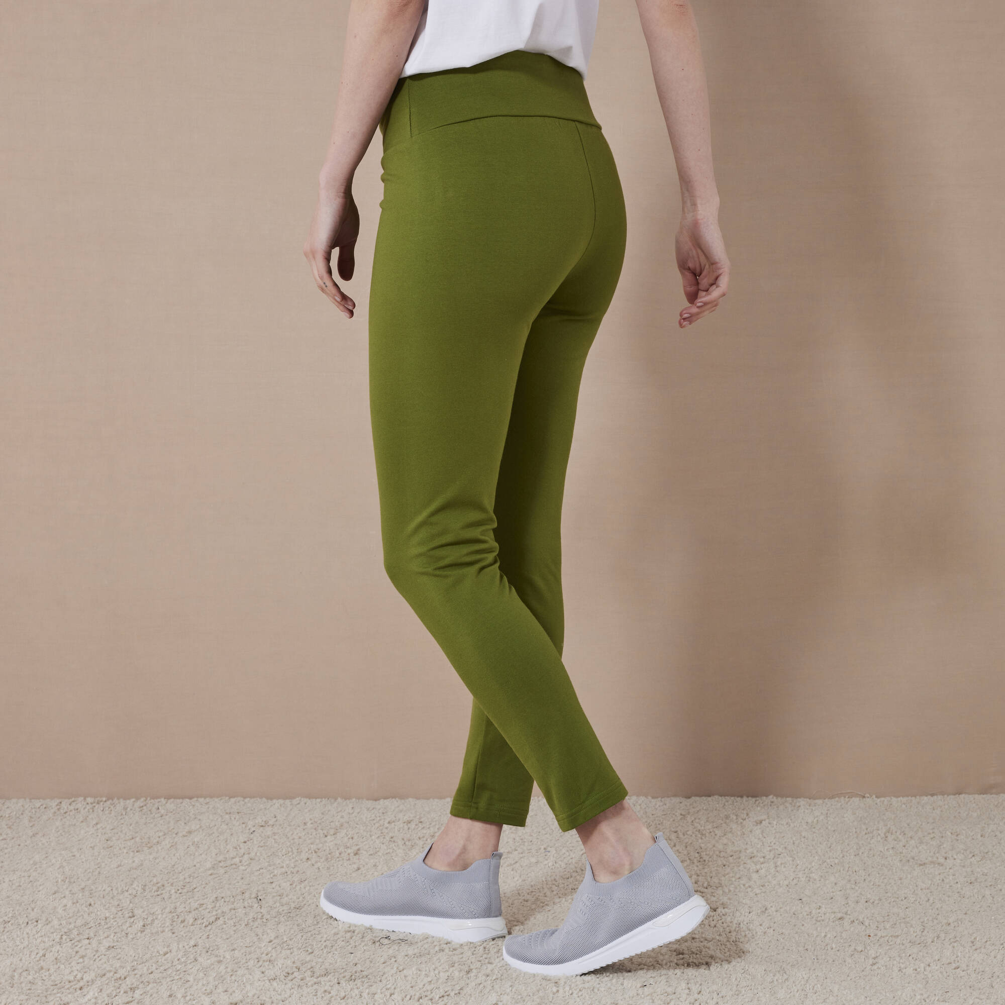 Legging taille haute special froid molleton gratte vert olive Blancheporte