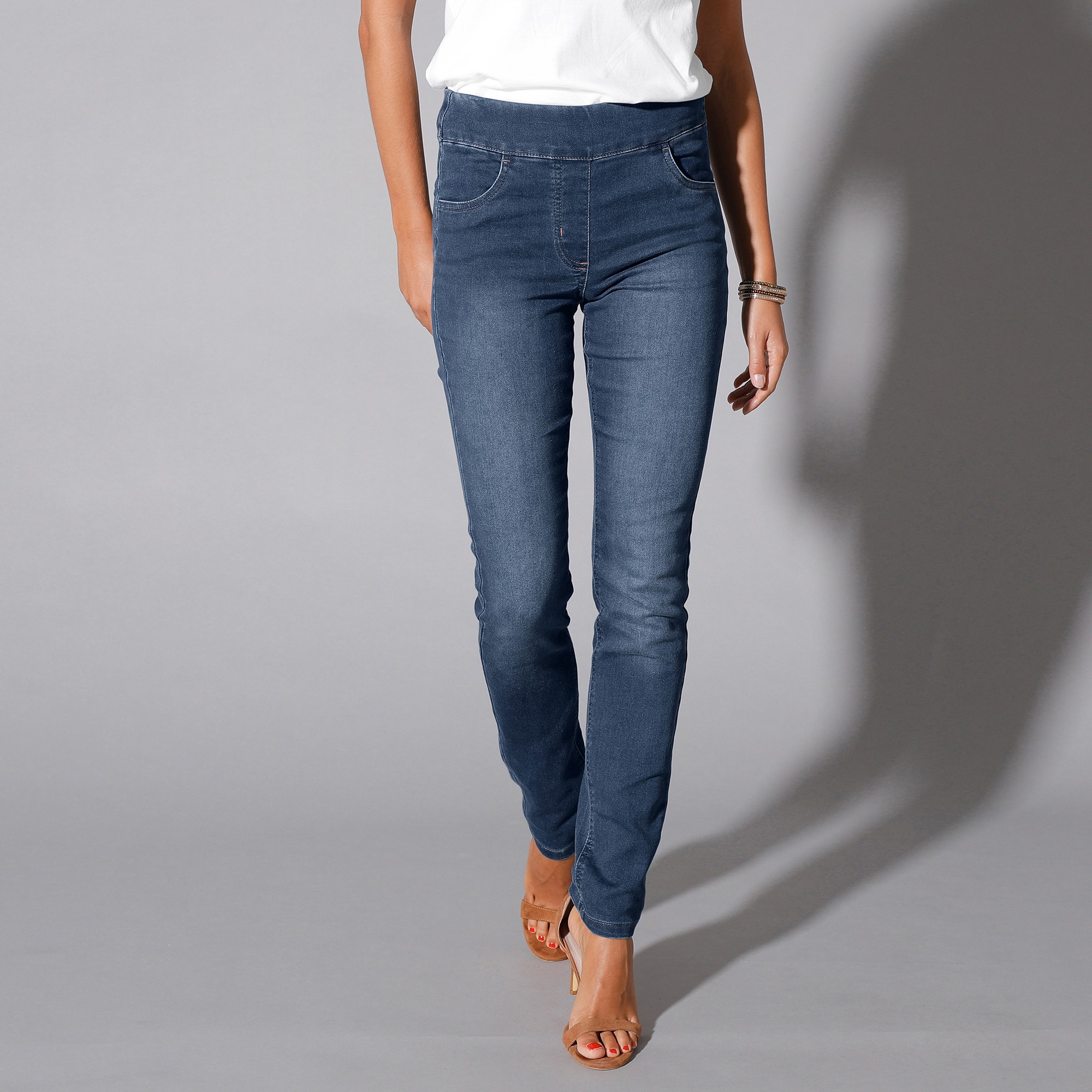 Jegging fusel ultra stretch maille effet jean stone Blancheporte