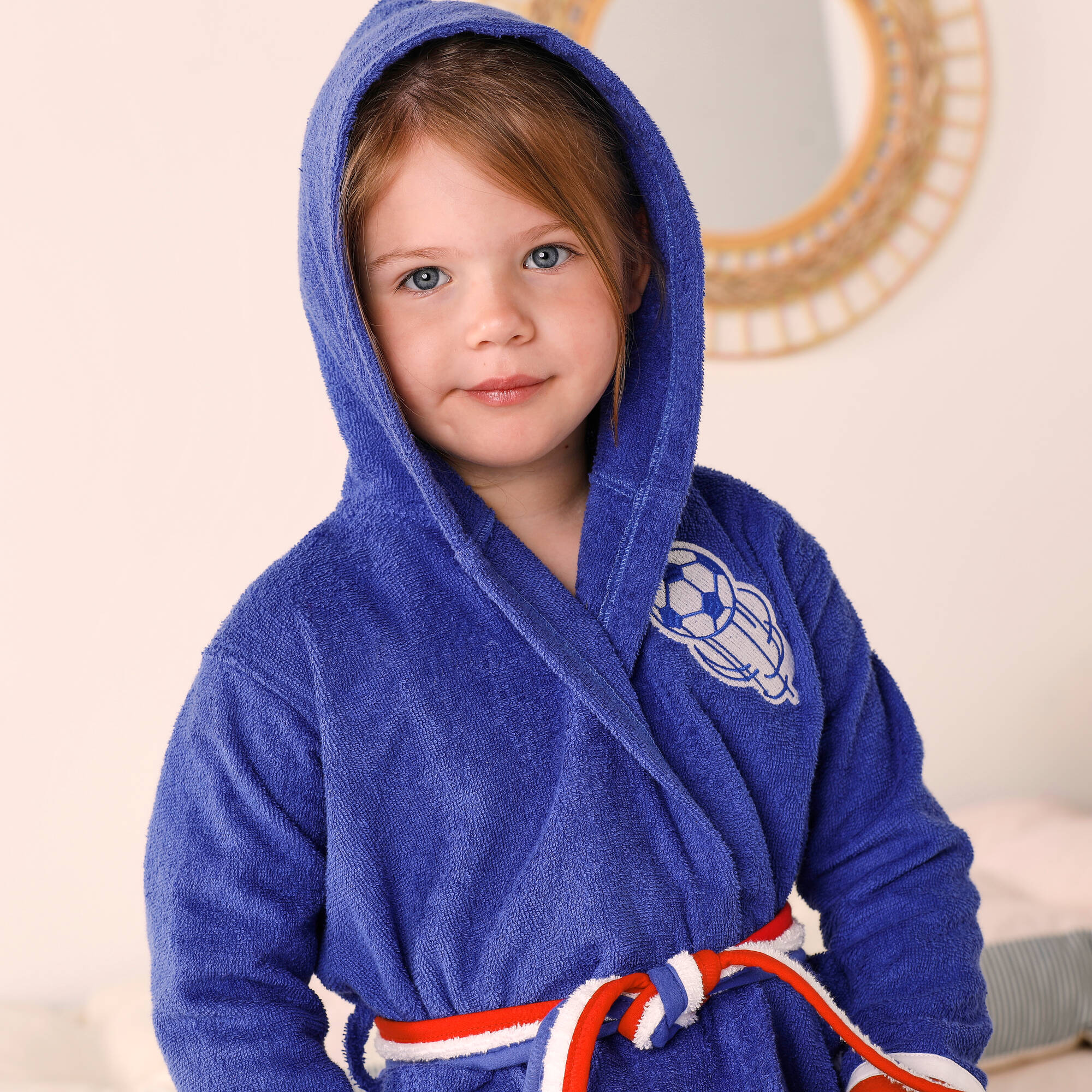 VERTBAUDET Peignoir de bain enfant à capuche Vieux rose