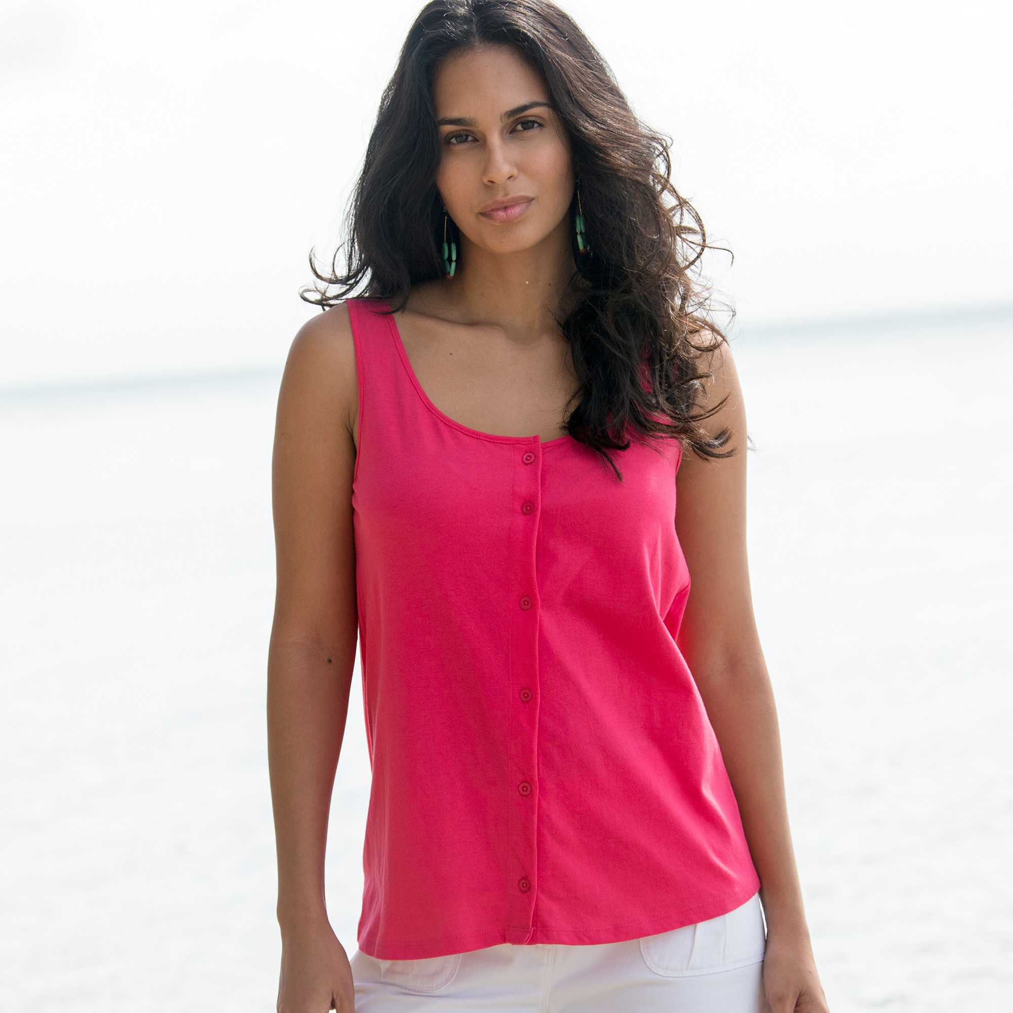 Débardeur Boutonné Uni - Blancheporte