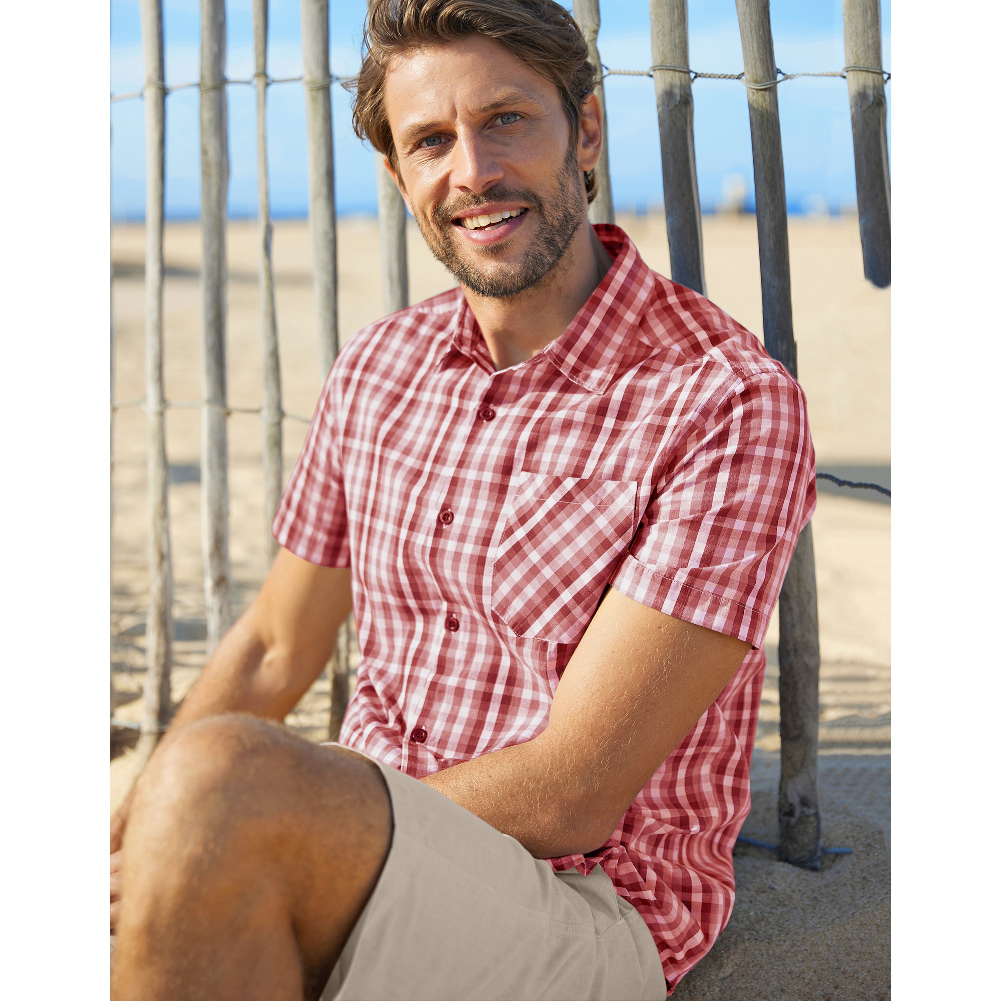 Chemise À Carreaux Manches Courtes Polycoton - Blancheporte