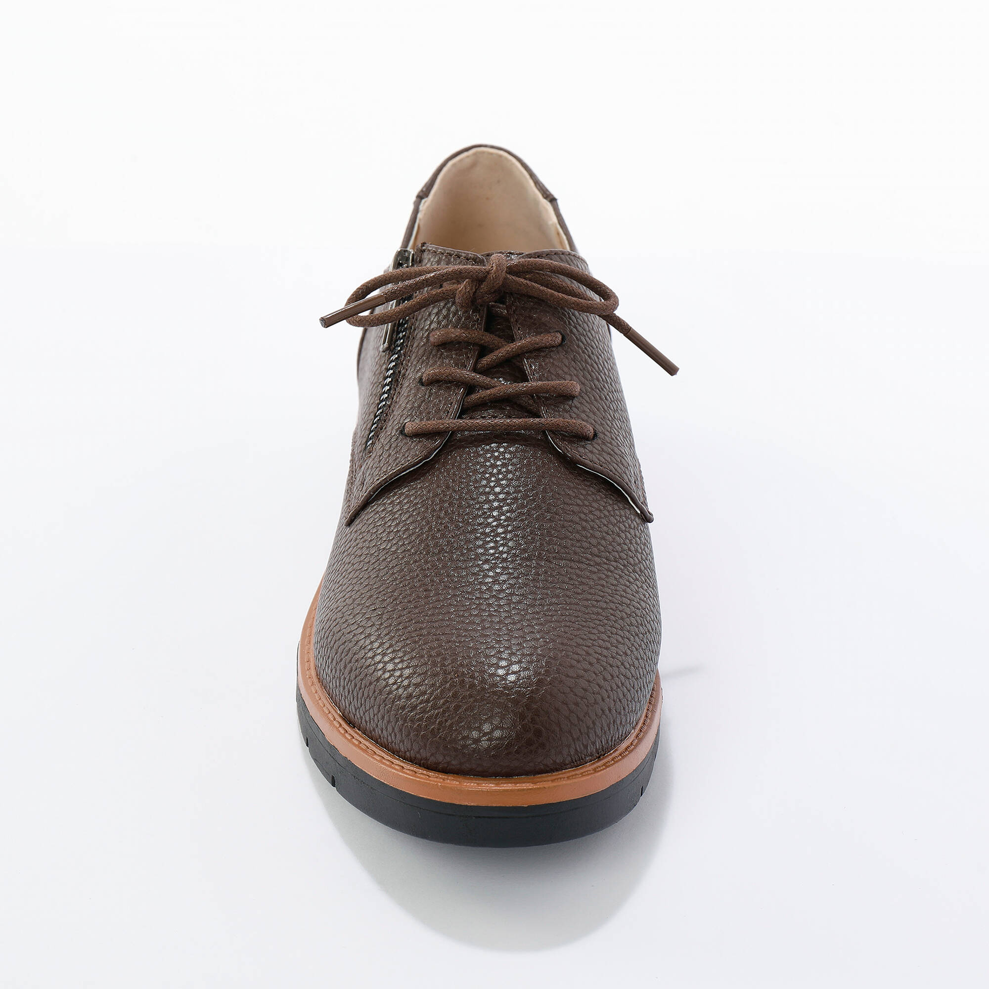 Derbies légères à lacets, semelle compensée crantée, chocolat