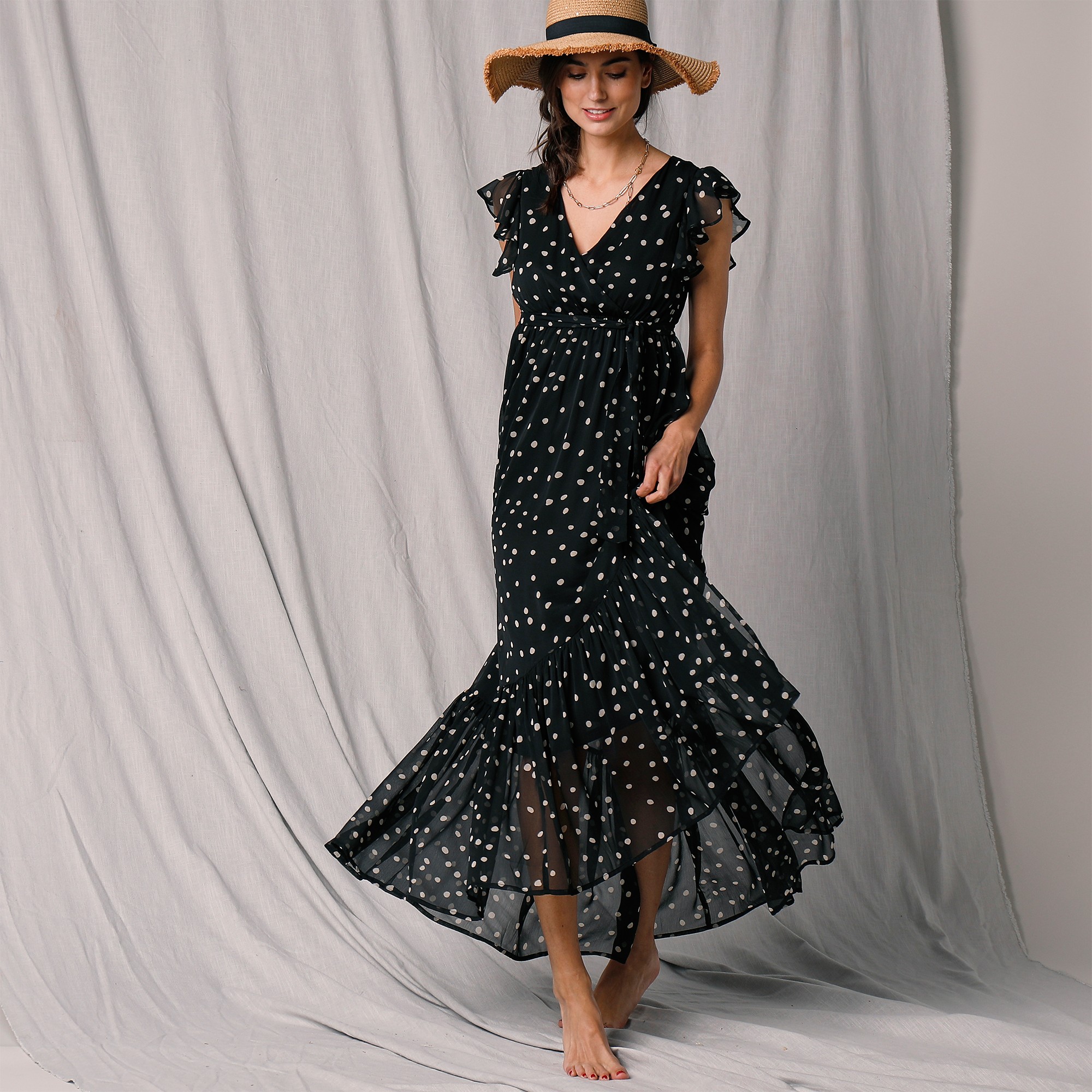 Robe longue voile imprimé 2025