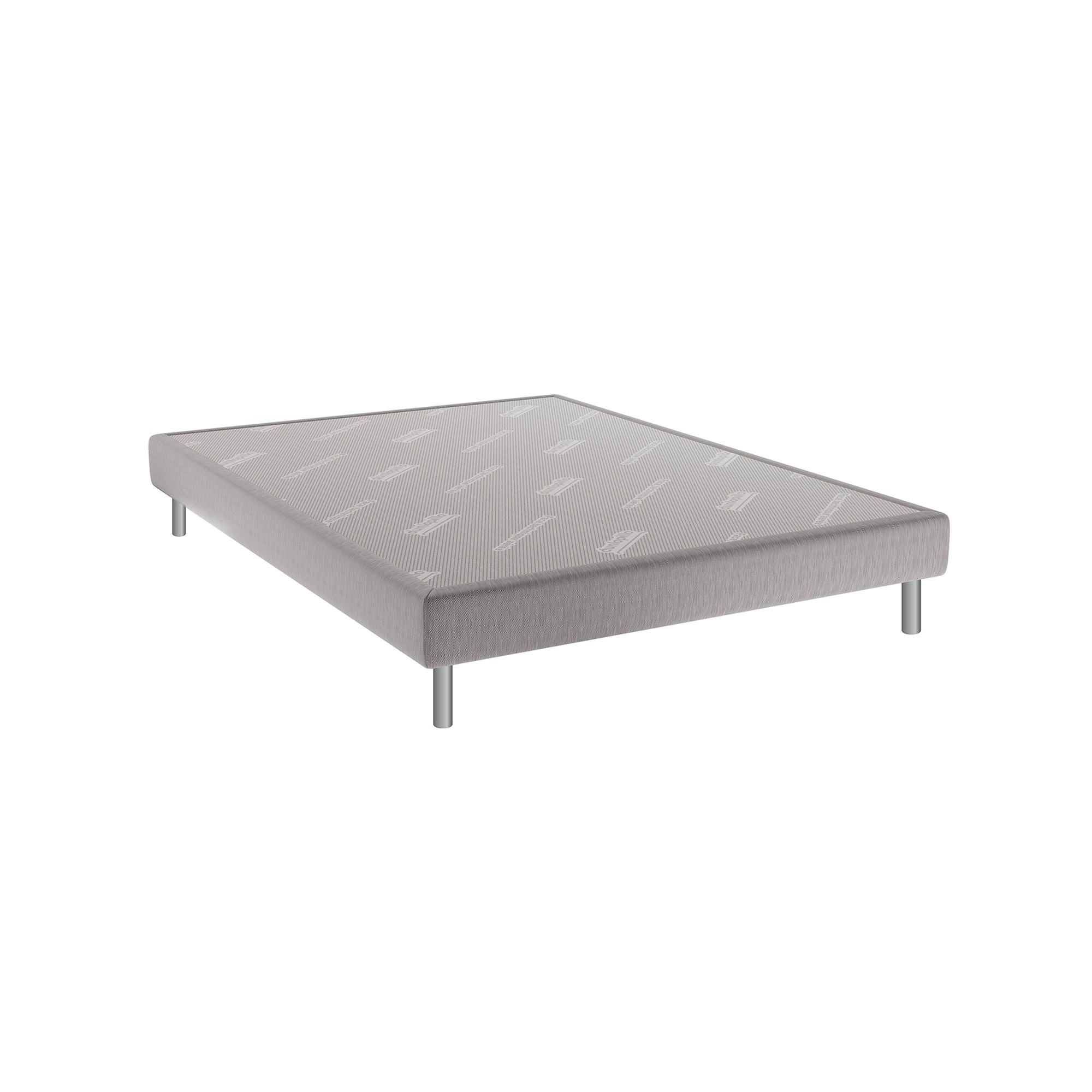 Sommier tapissier lattes fixes Dunlopillo® - Sommier 2 Personnes : 160x200 Cm - Gris - Dunlopillo