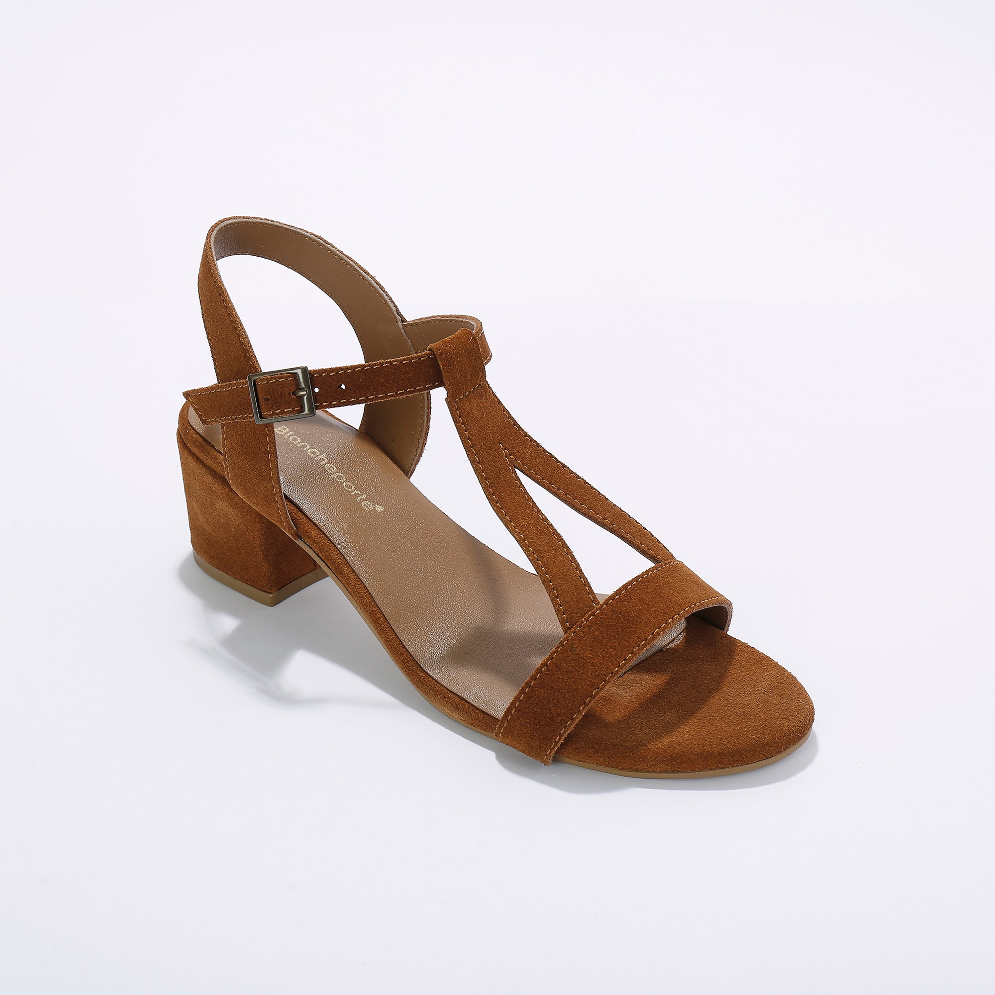 Sandales Brides À Talons En Cuir Certifié Lwg - Blancheporte