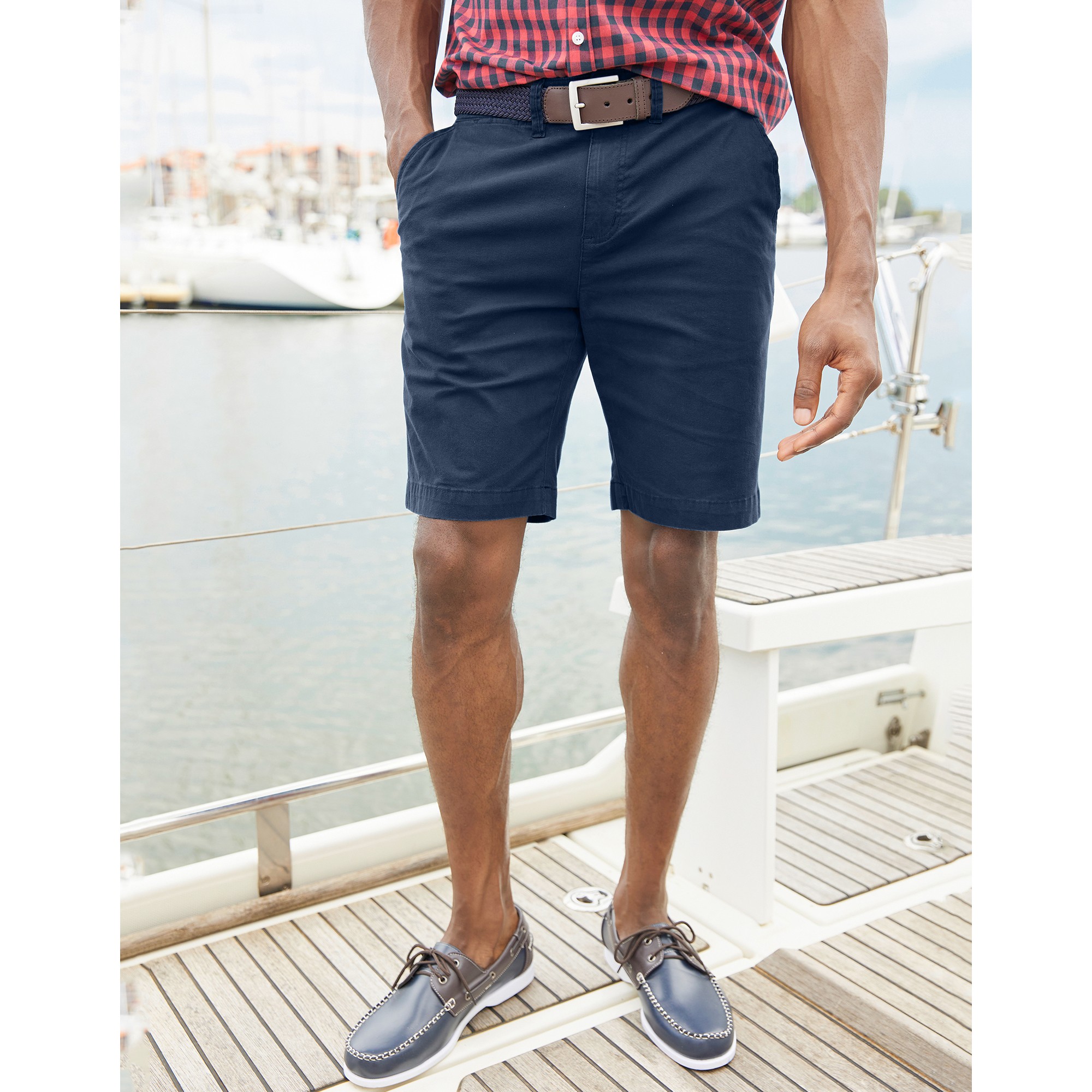 Bermuda Chino Uni Toile Sergé Stretch Morphologie Classique - Blancheporte