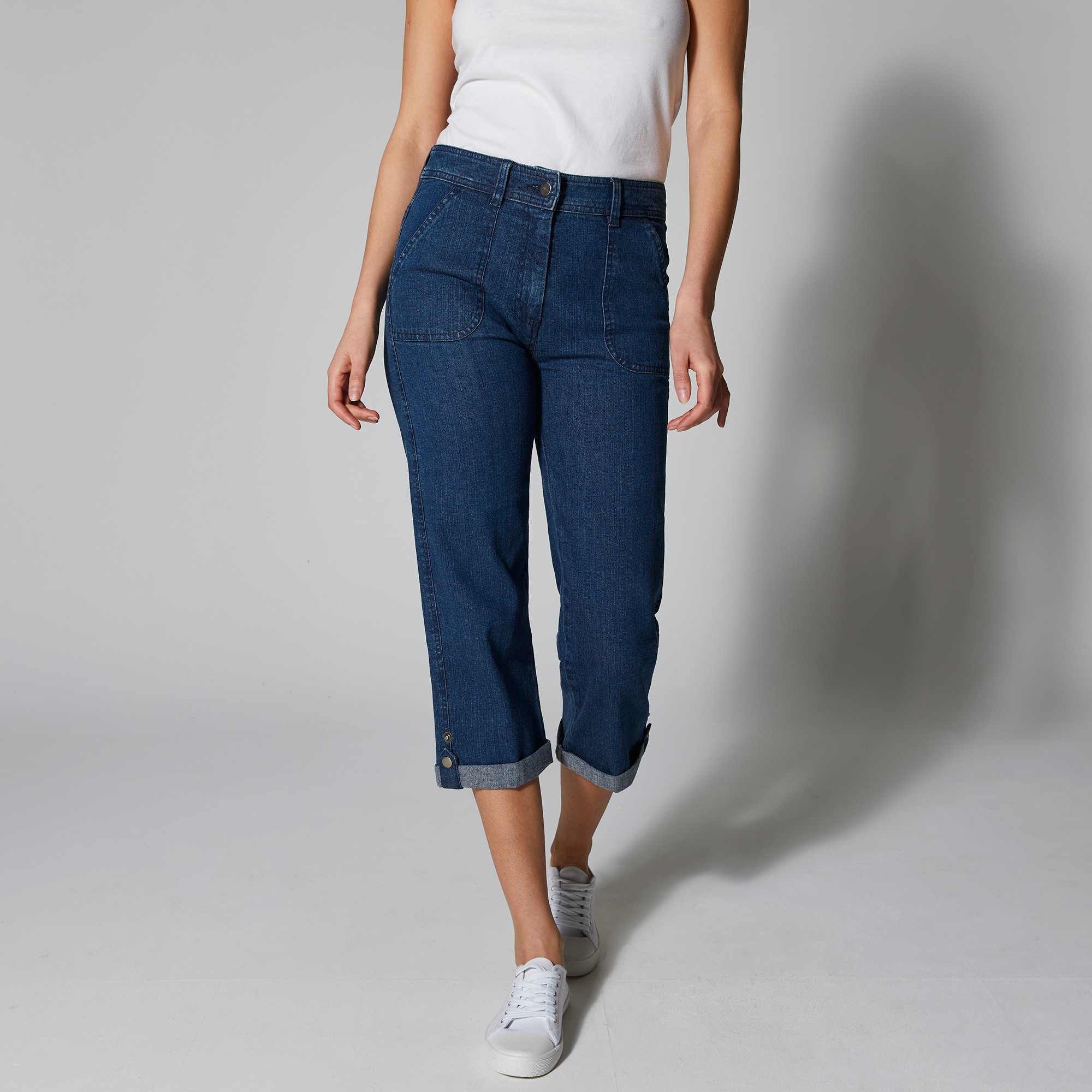 Pantacourt Droit Retroussable, Jean - Blancheporte