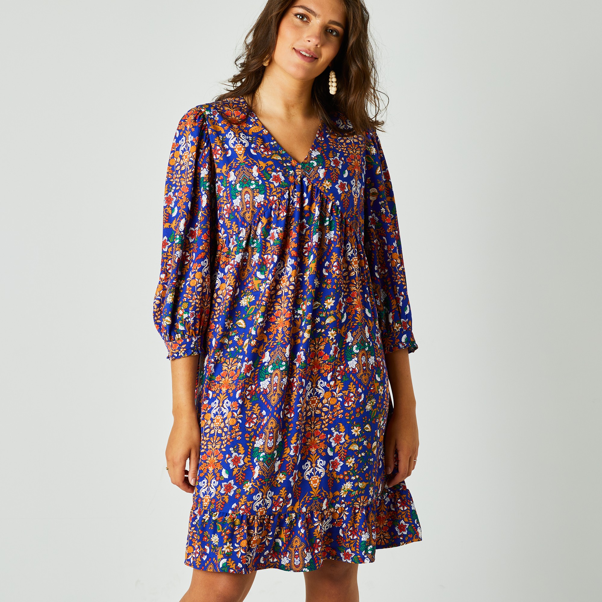 Robe Housse Manches 3/4 Imprimée, Crêpe - Blancheporte