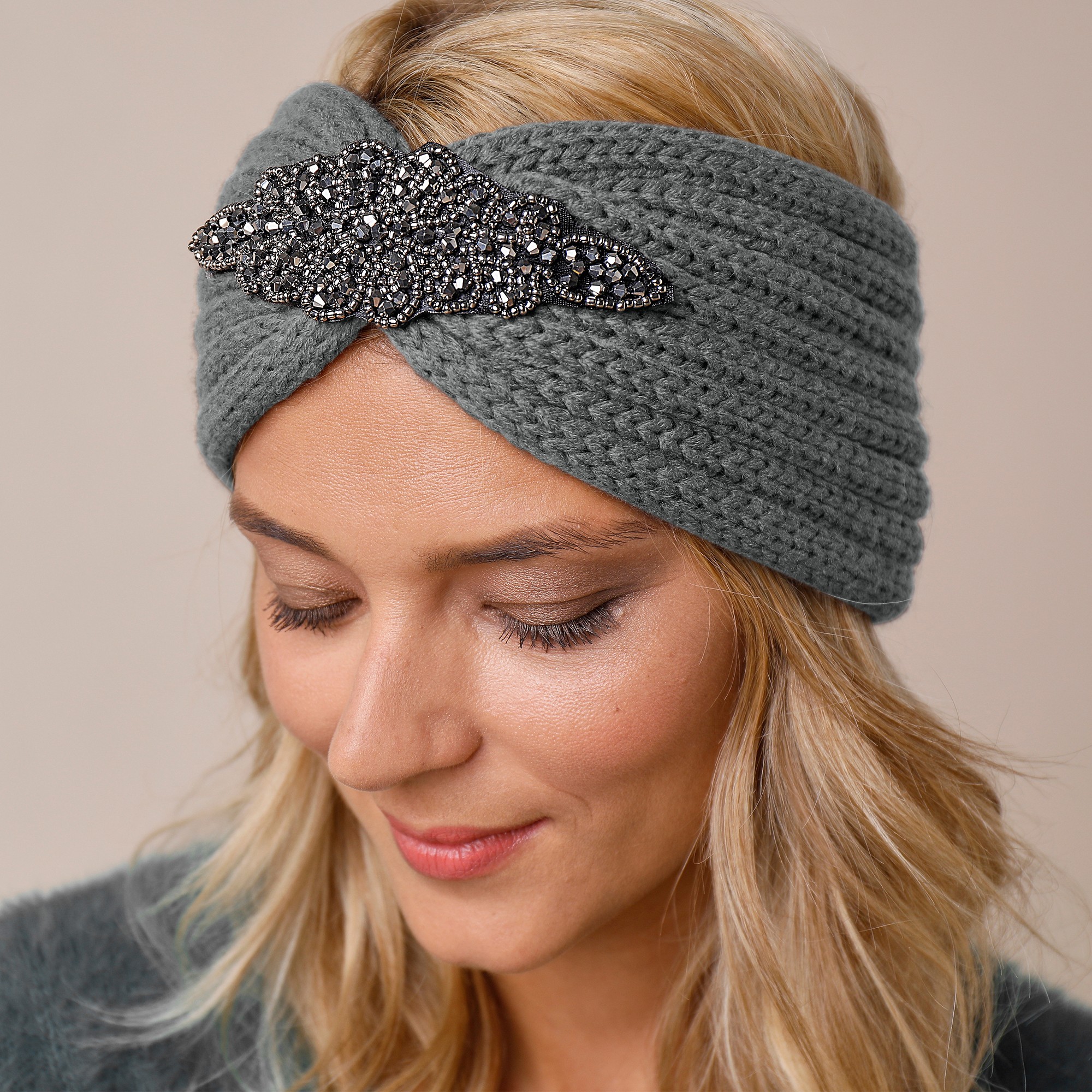 Headband En Maille Avec Bijou - Blancheporte
