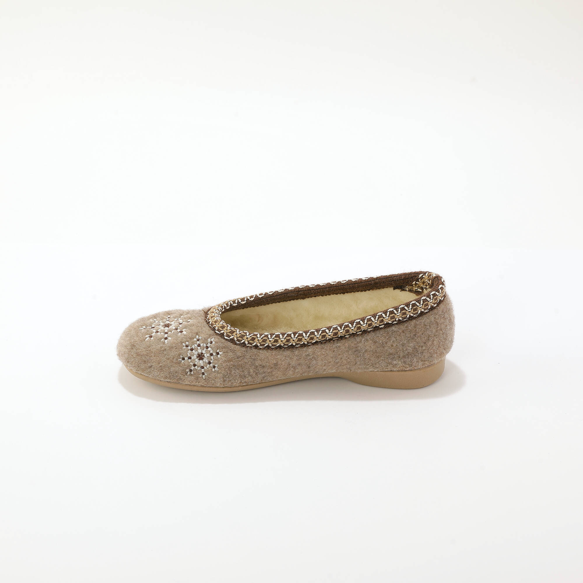 Chaussons ballerines broderies flocons - Blancheporte 36 €