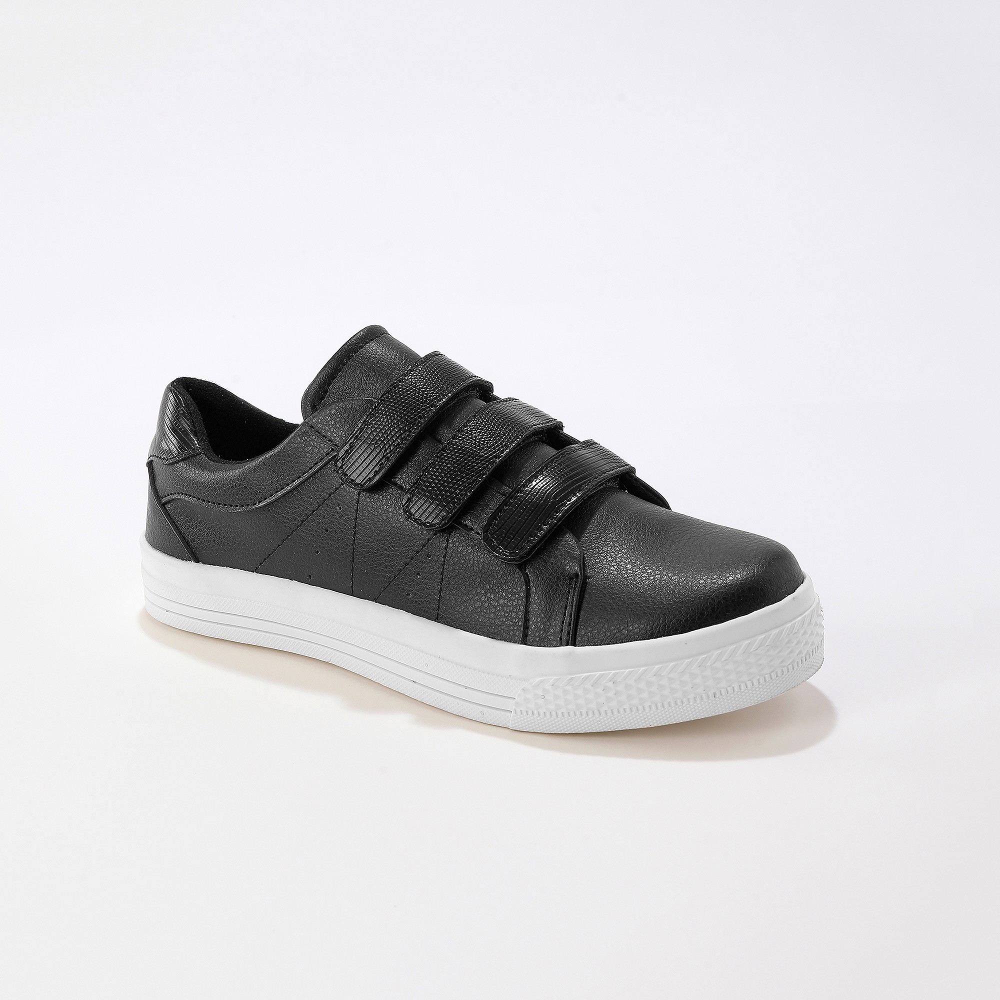 Tennis Scratchées Effet Croco - Noir - Blancheporte