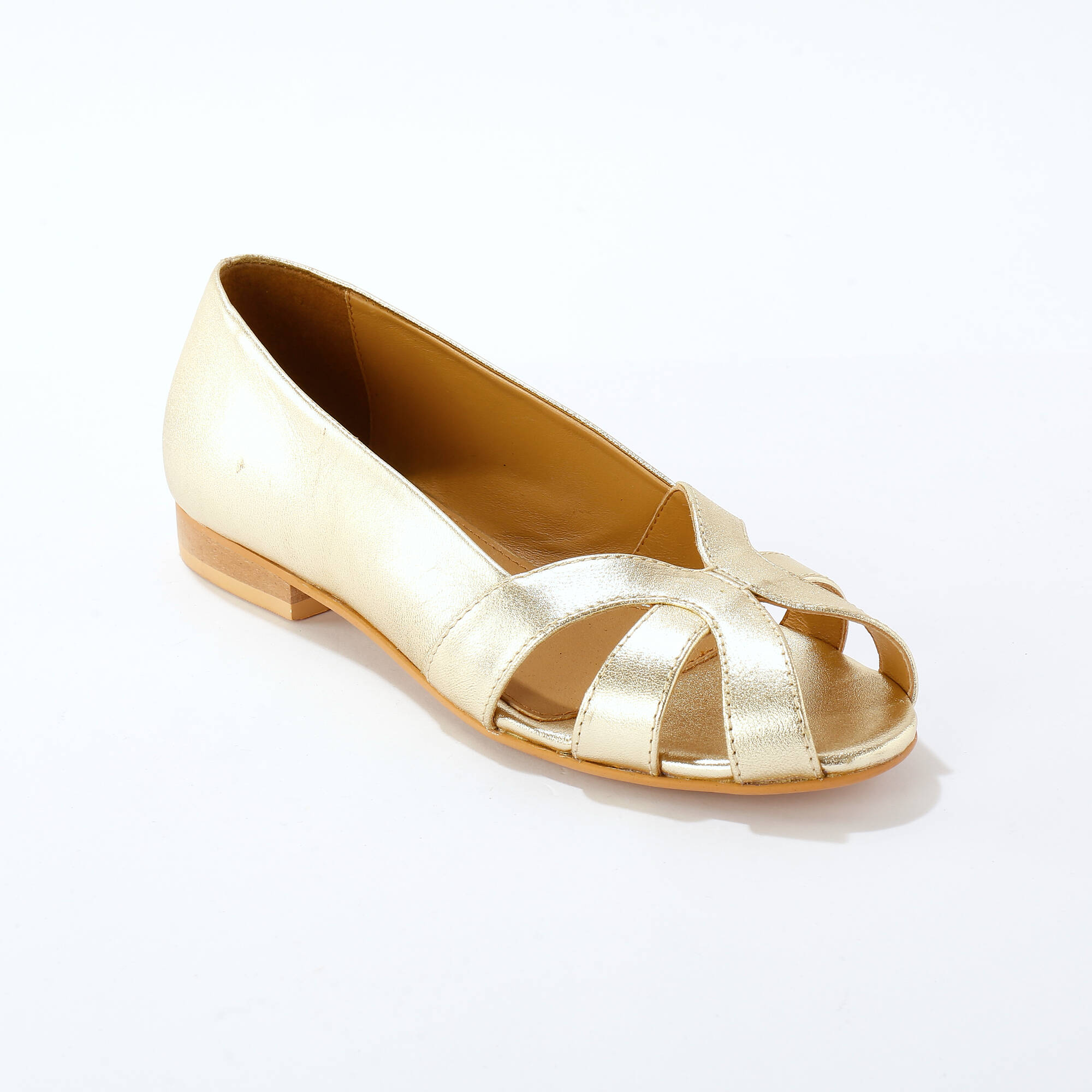 Ballerines Blanches Ballerine Ã Bout Ouvert Ballerines Ouvertes à