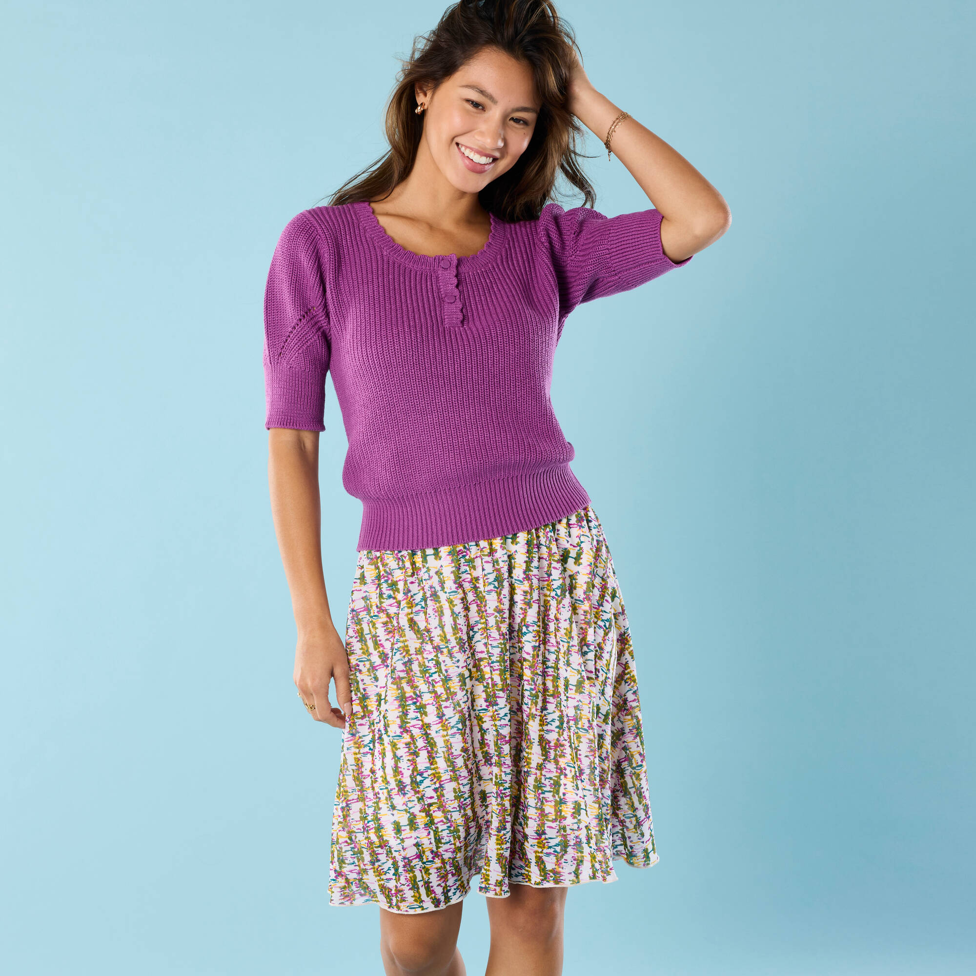 Jupe Courte Spécial Petites, Voile Imprimé - Blancheporte