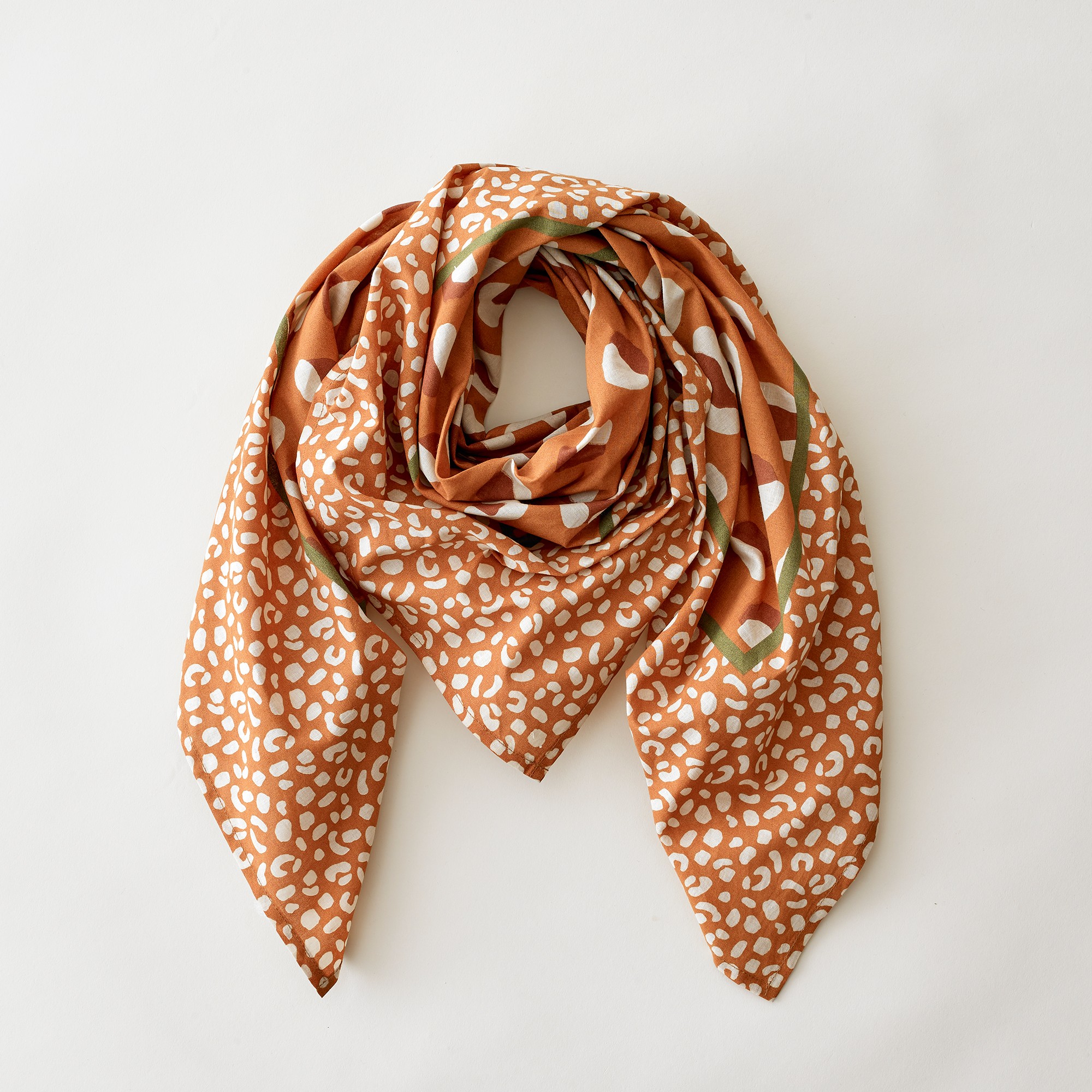Foulard Carré Imprimé Savana - Caramel - Blancheporte