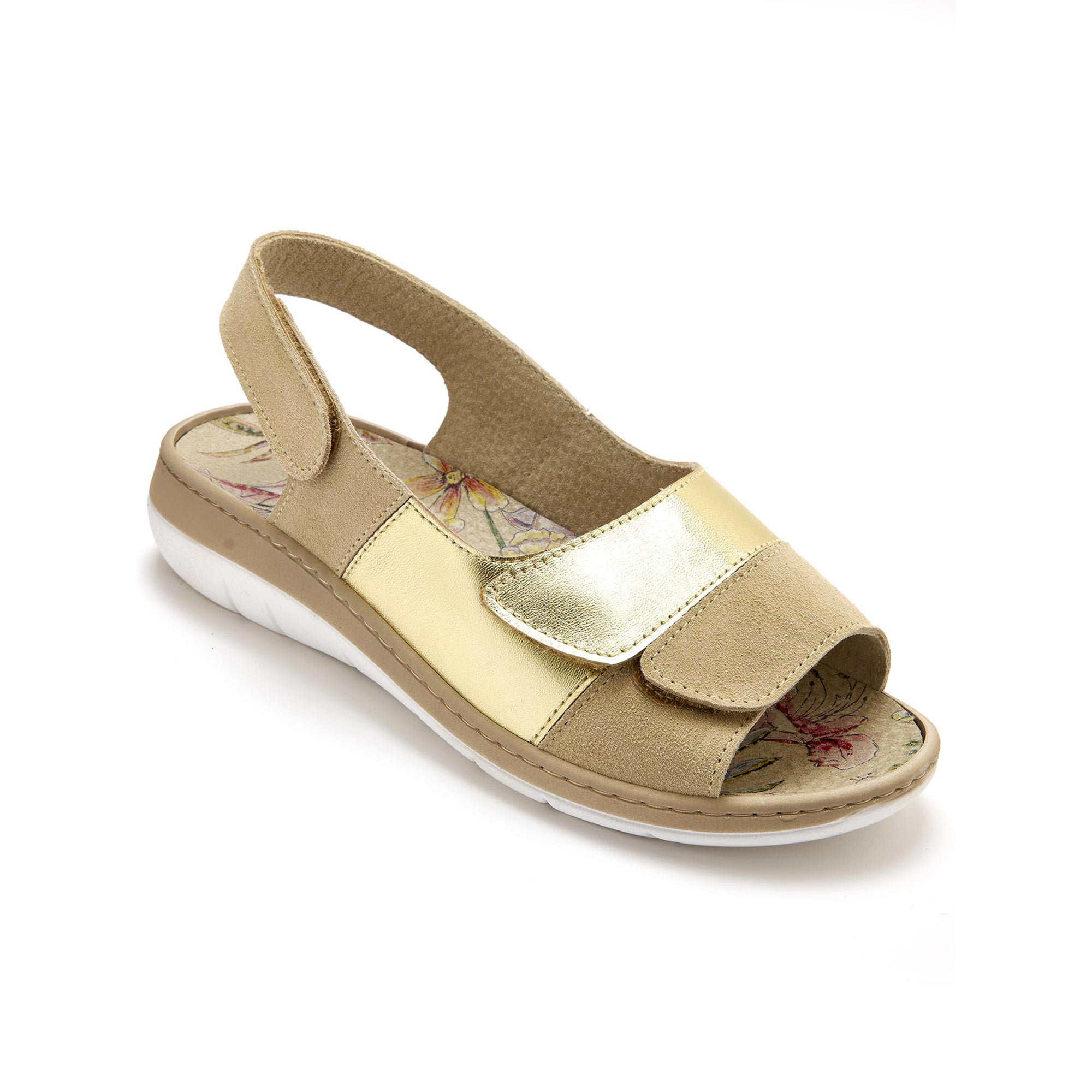 Sandales cuir pattes scratch PÉDICONFORT® - 41 - Beige - Pédiconfort