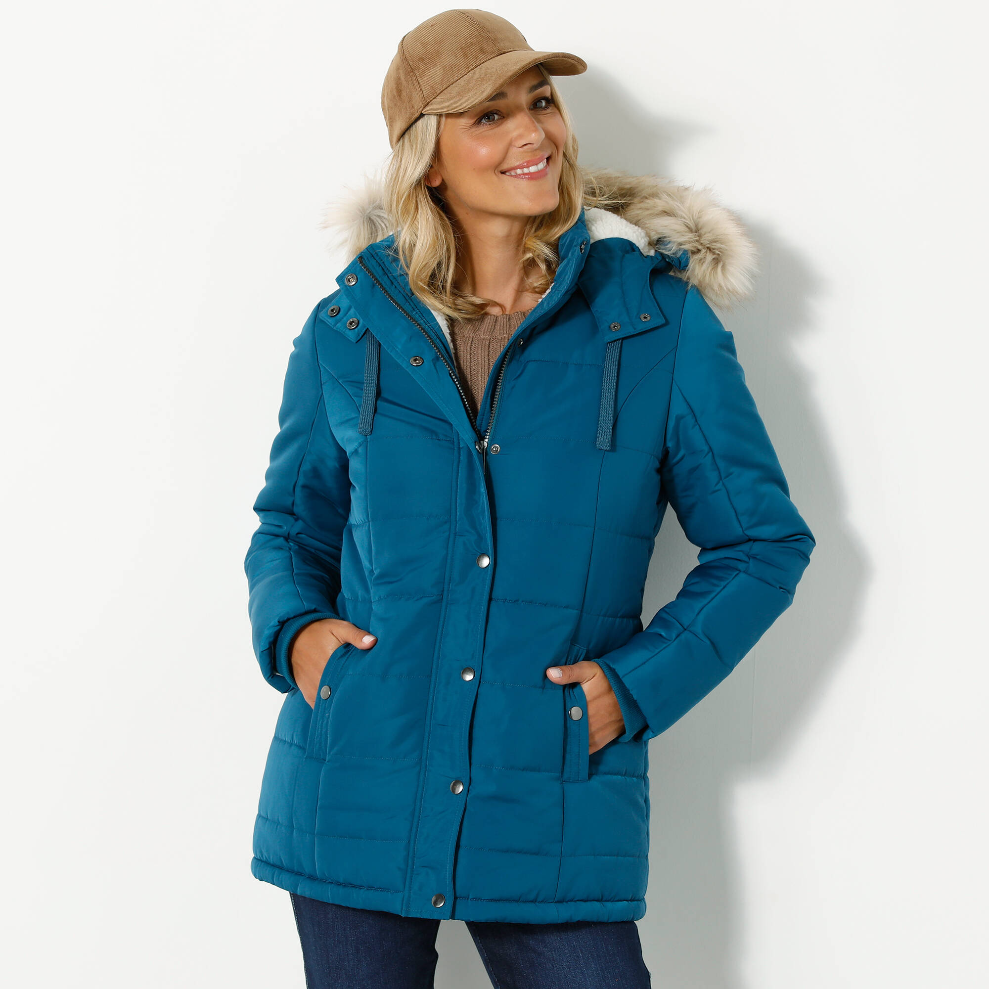 Doudoune bleu canard femme sale