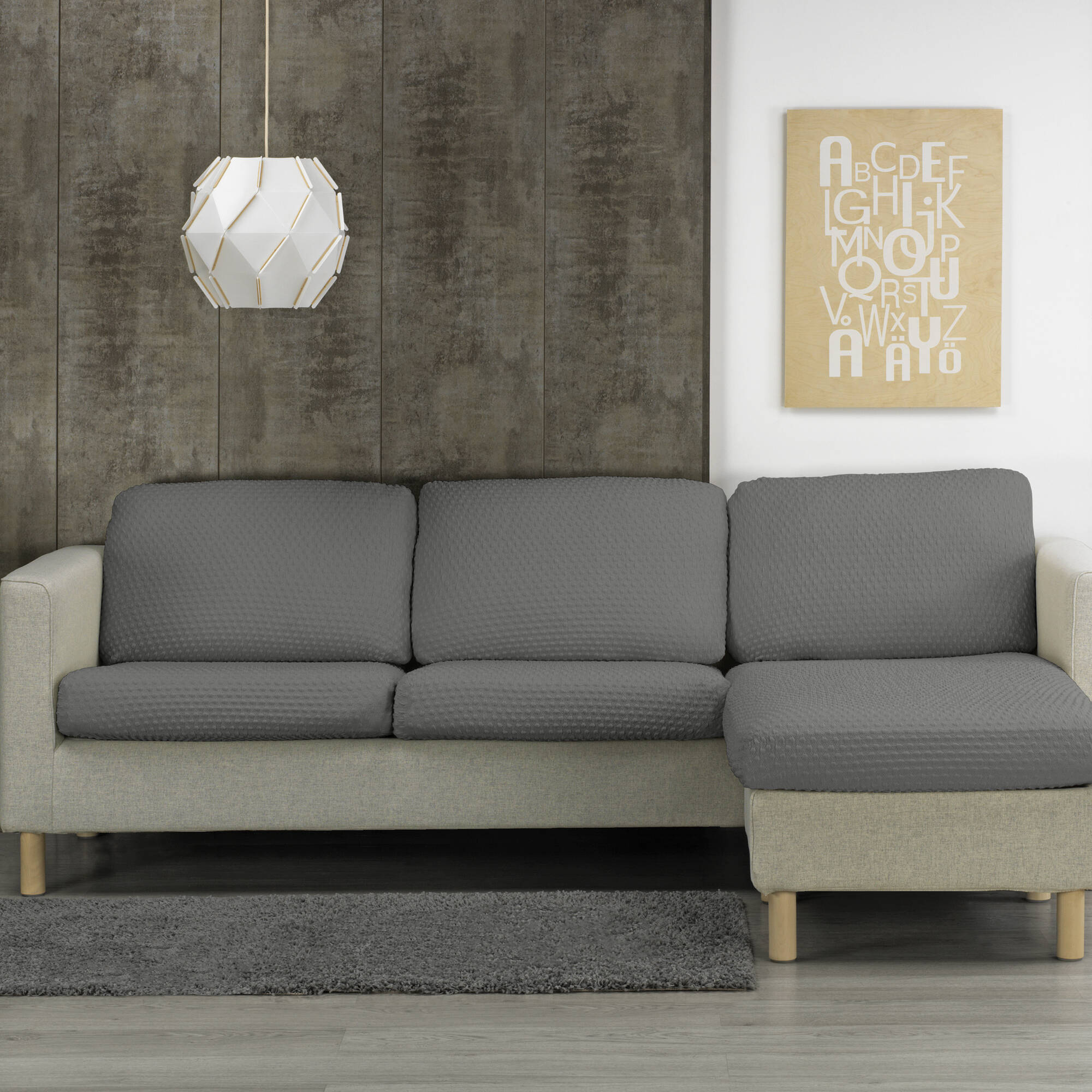 Housse gaufrée bi-extensible coussins méridienne - Blancheporte