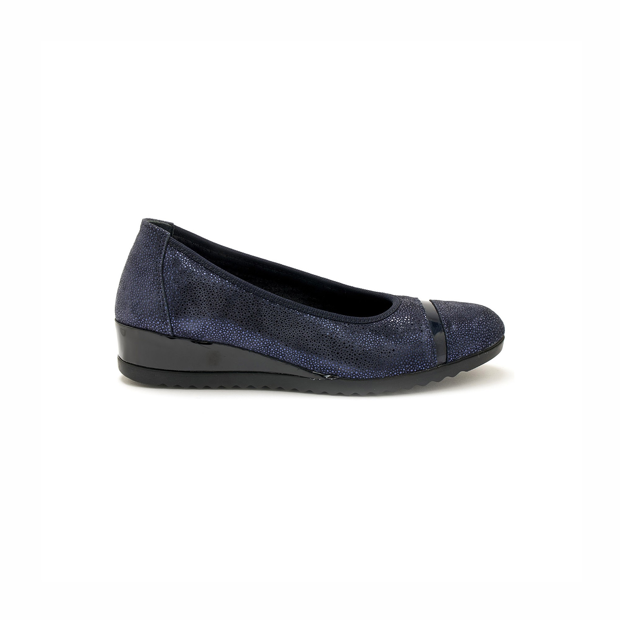 Ballerines cuir largeur confort P DICONFORT marine Blancheporte