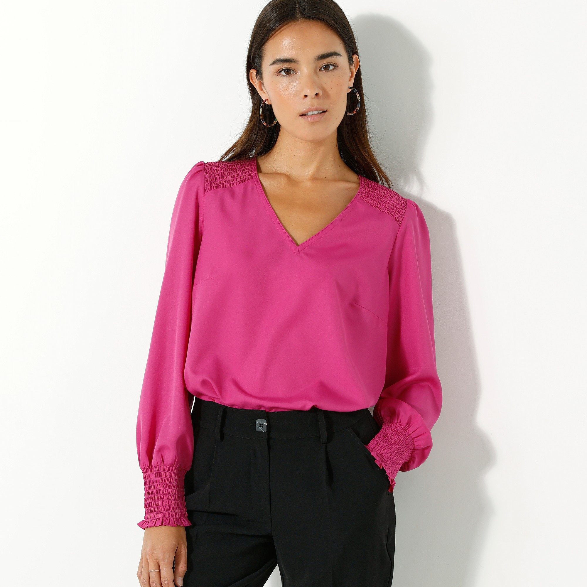 Blouse Smocks Épaules Unie - Blancheporte