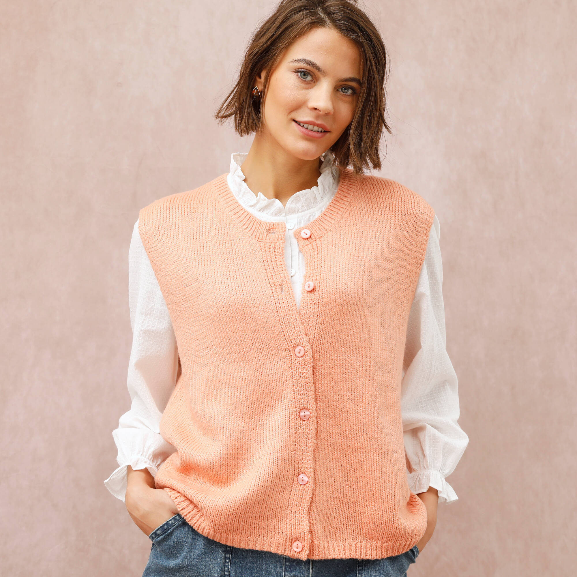 Gilet boutonné sans manches - Blancheporte