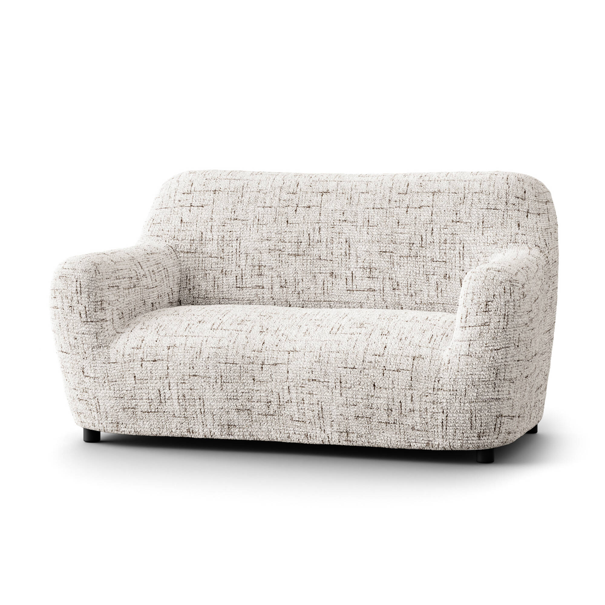 Housse bi-extensible microfibre effet faux uni pour fauteuil et canapé - Blancheporte