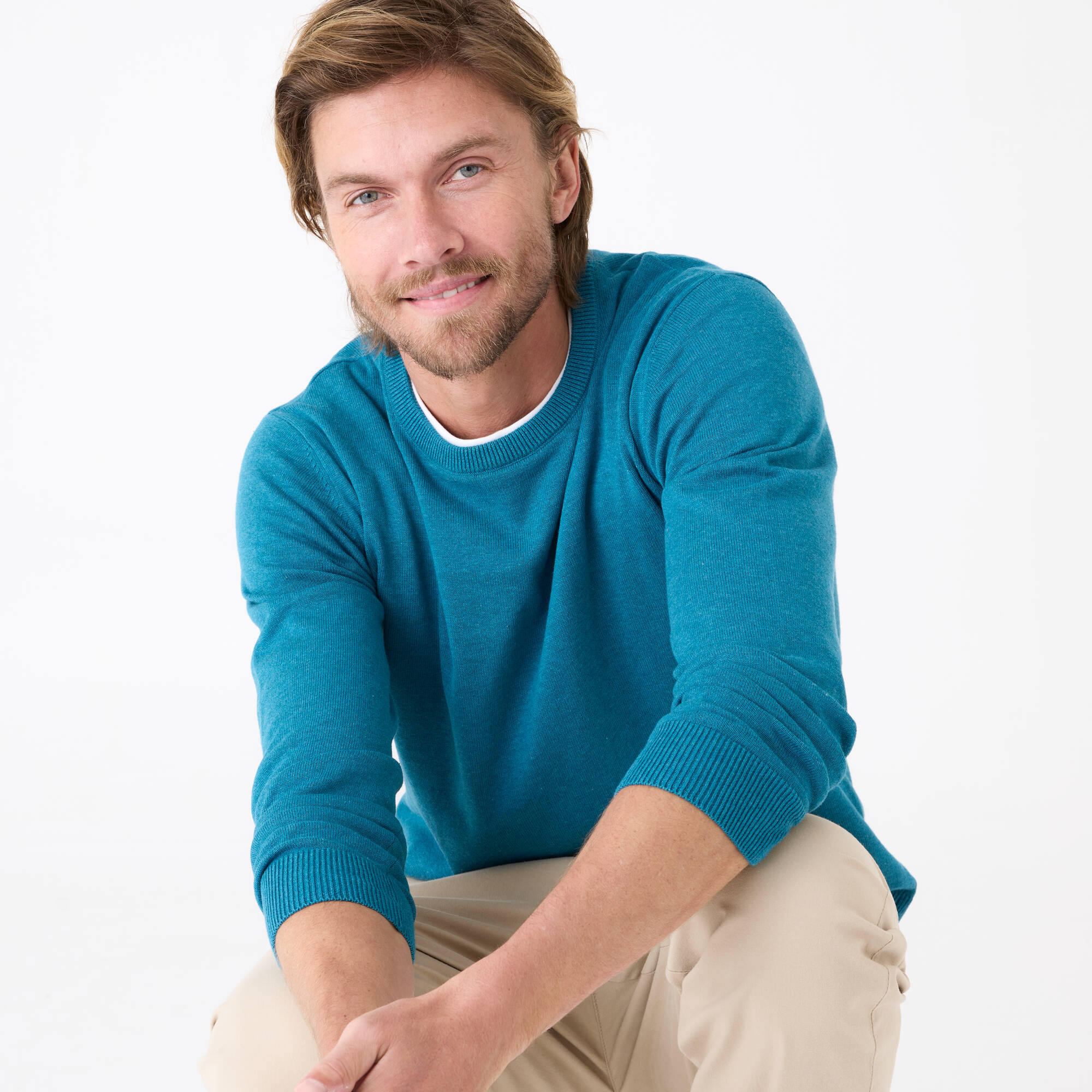 Pull pur coton col rond - Blancheporte 11 €