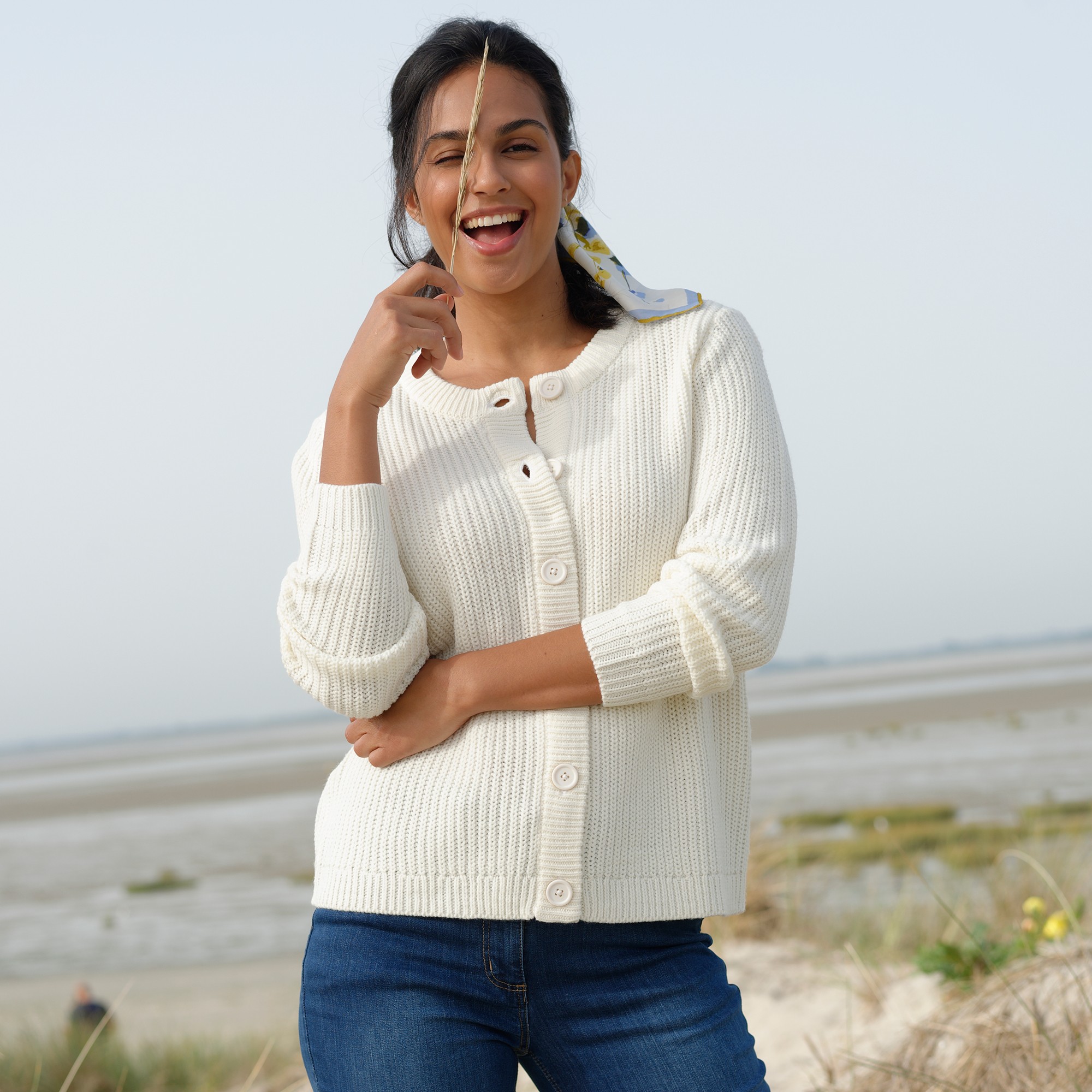 Gilet Boutonné En Maille Anglaise - Blancheporte