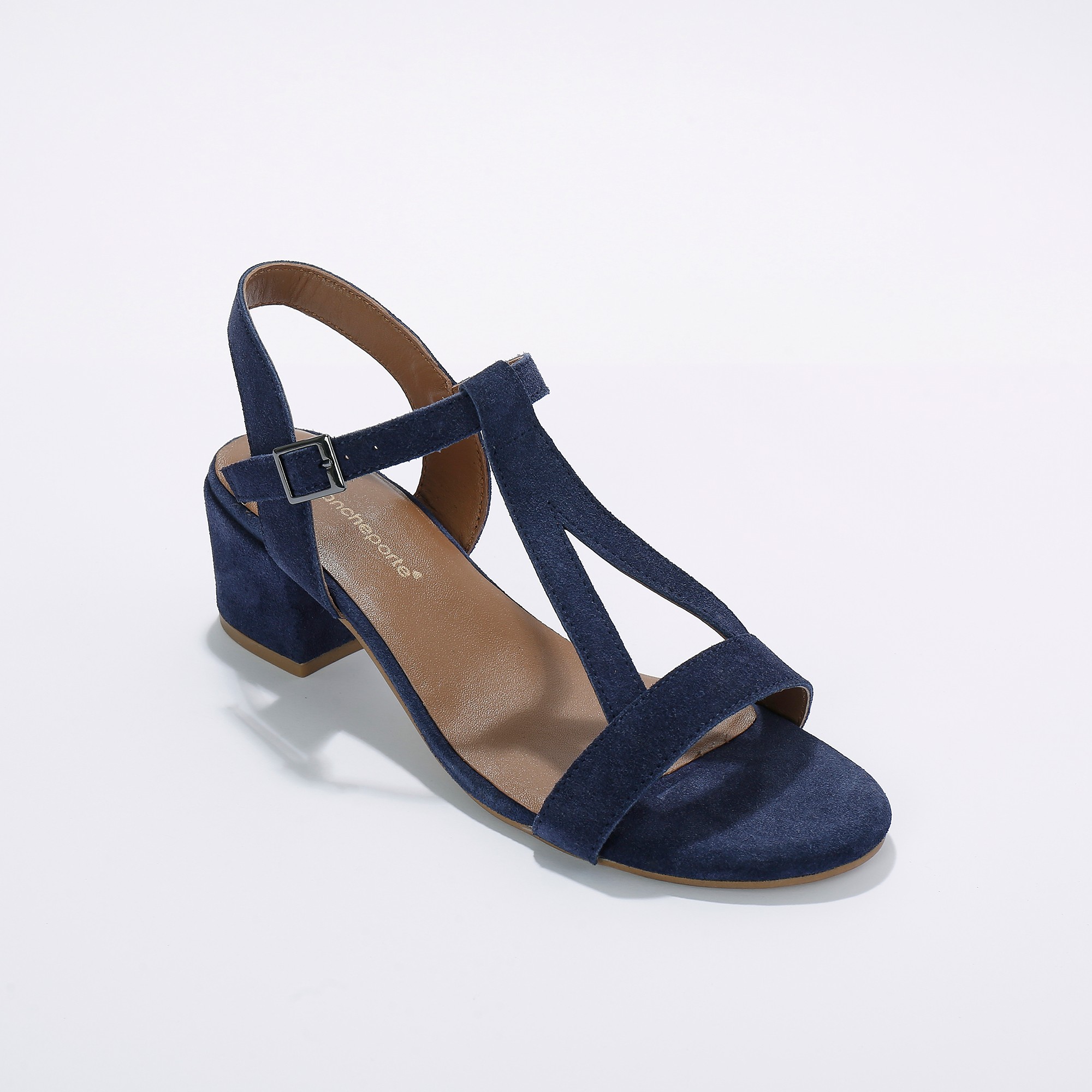 Sandales Brides À Talons En Cuir Certifié Lwg - Blancheporte