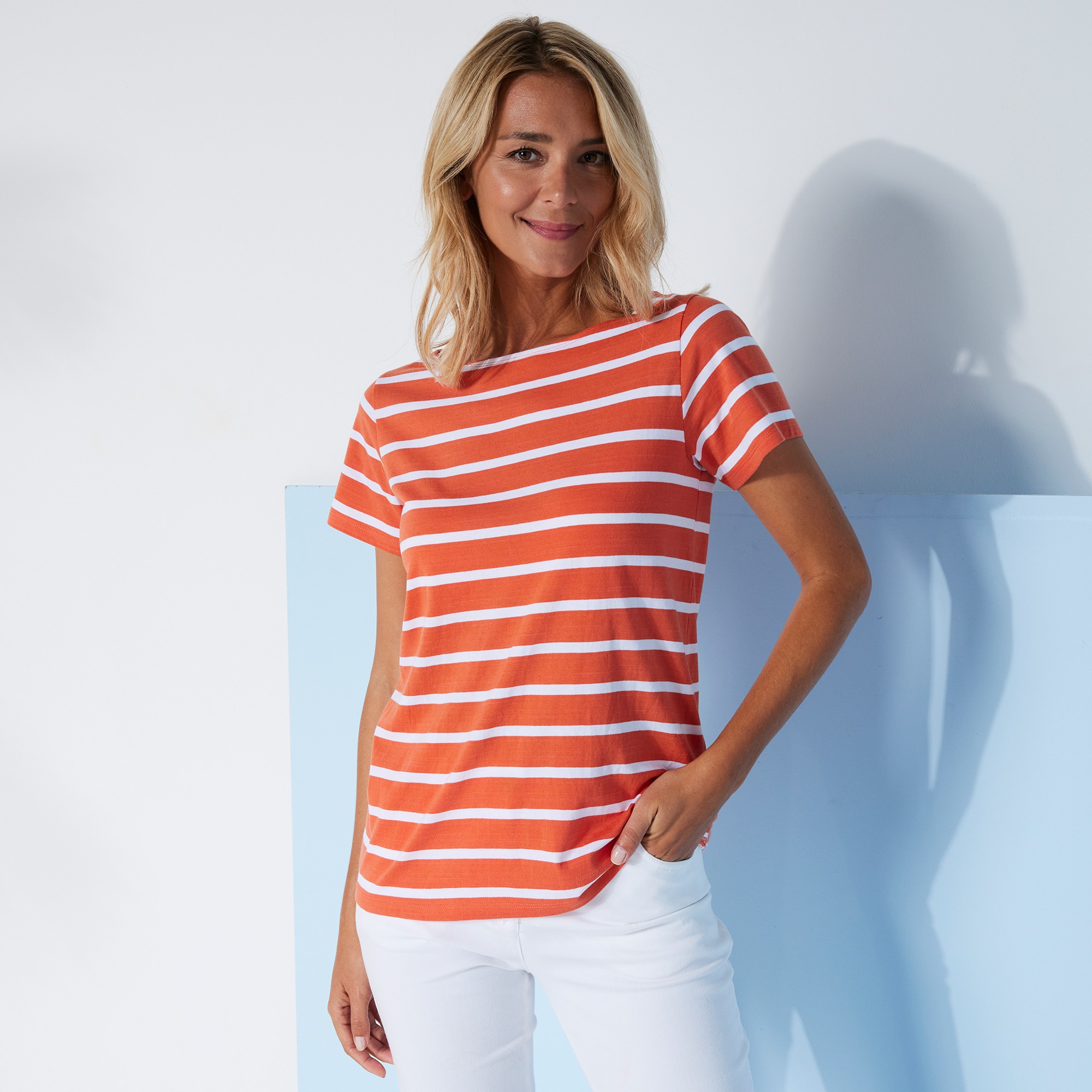 T-shirt Marinière Manches Courtes - Blancheporte