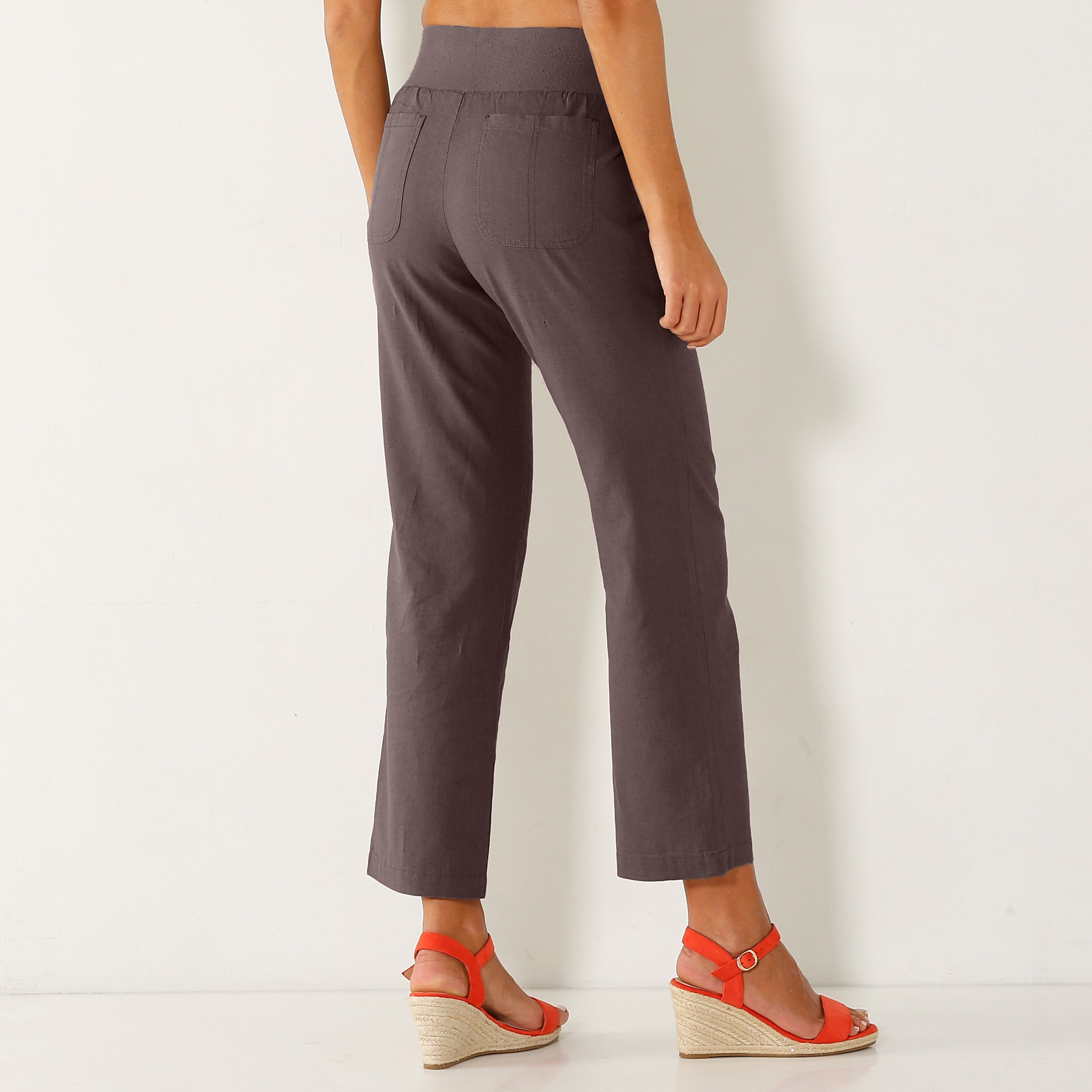 Pantalon coton lin outlet femme