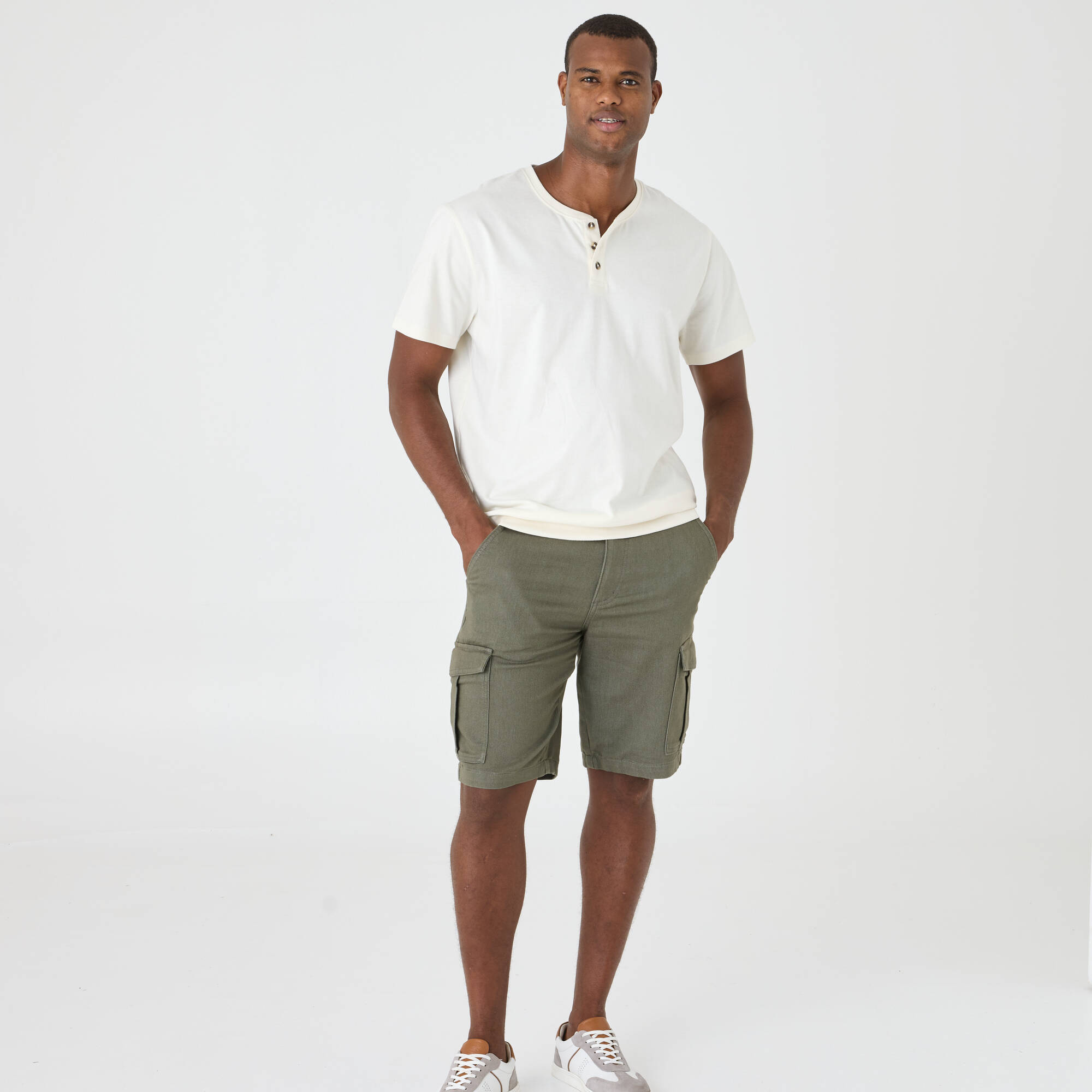 T-shirt Henley confort manches courtes - coton biologique - Blancheporte 12 €