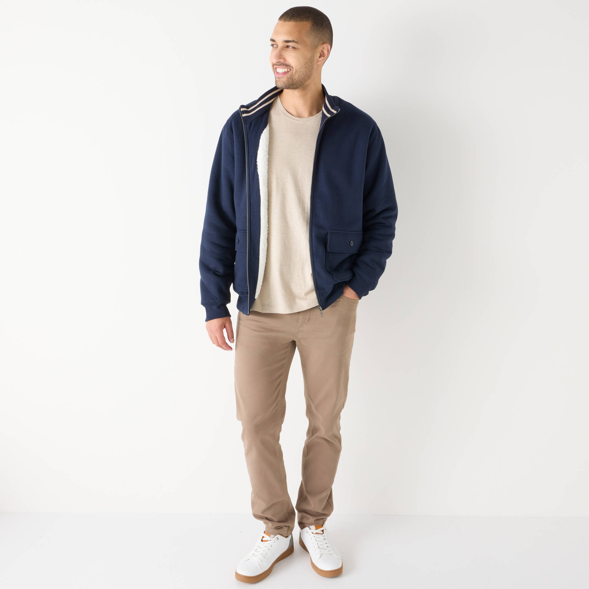 Blouson zipp col montant molleton doubl sherpa - Blancheporte 27€