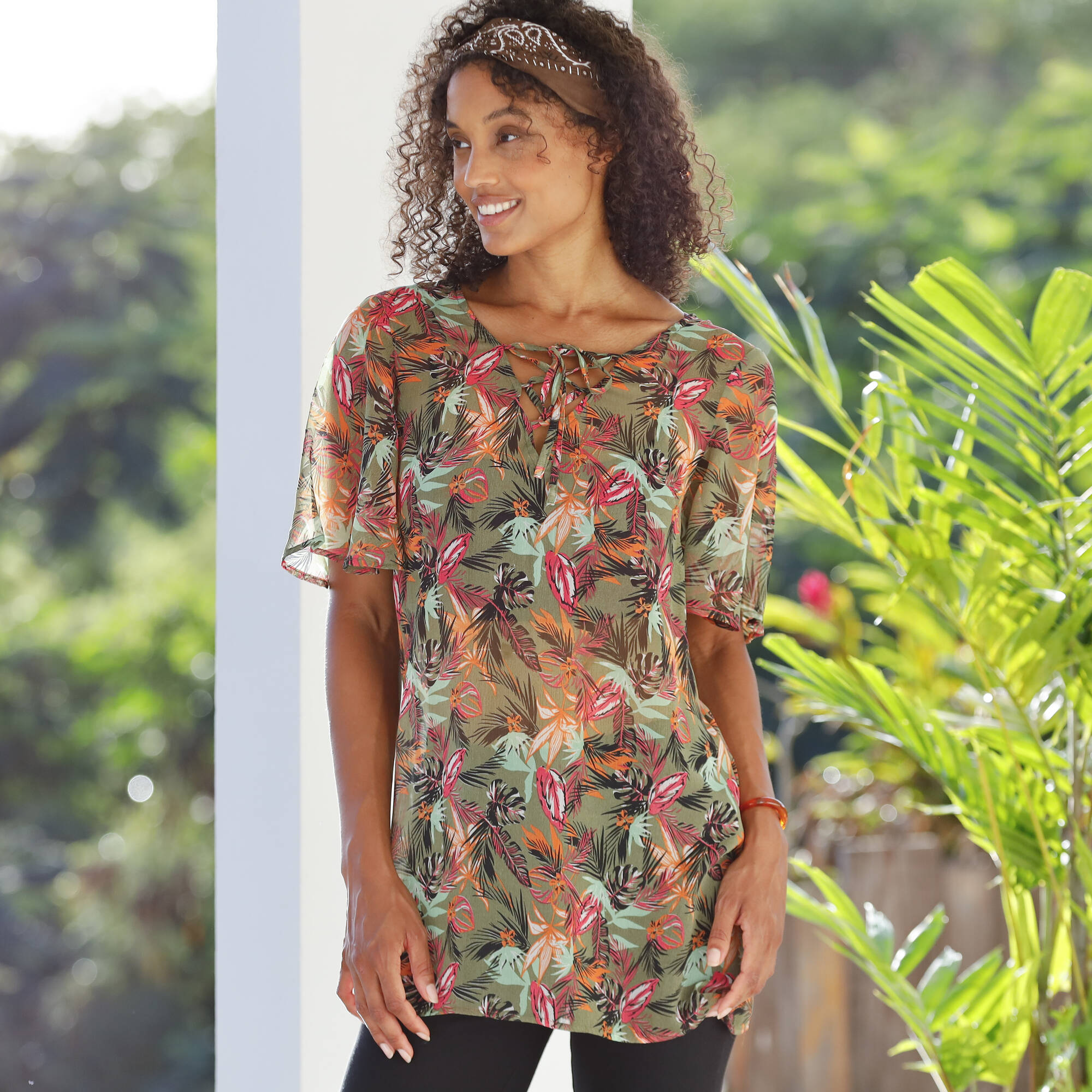 Tunic En Voile Taille 44 - Marque Blanche Porte - Couleur Chocolat - Occasion Très Bon État