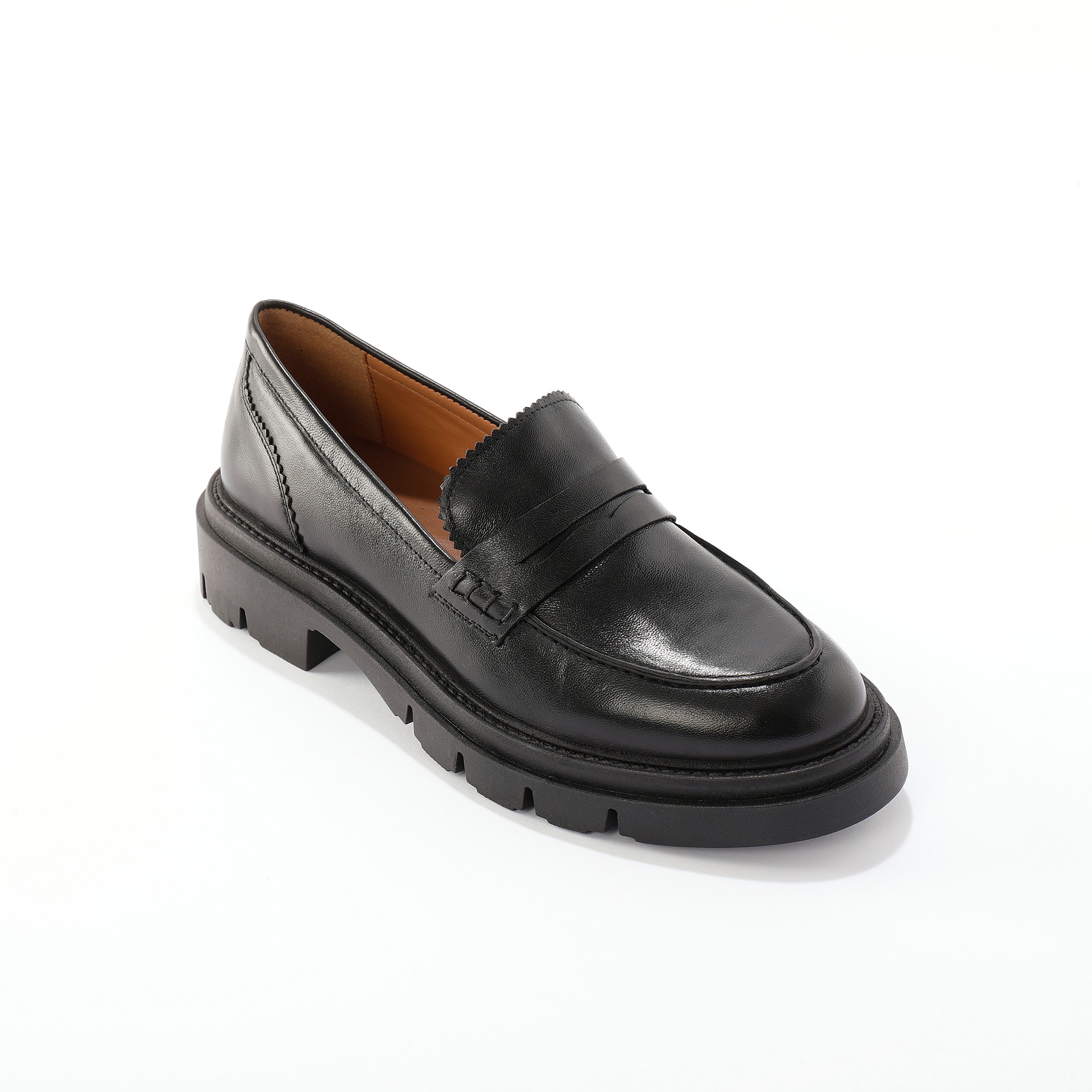 Mocassins Semelle Crantée, Cuir - Blancheporte