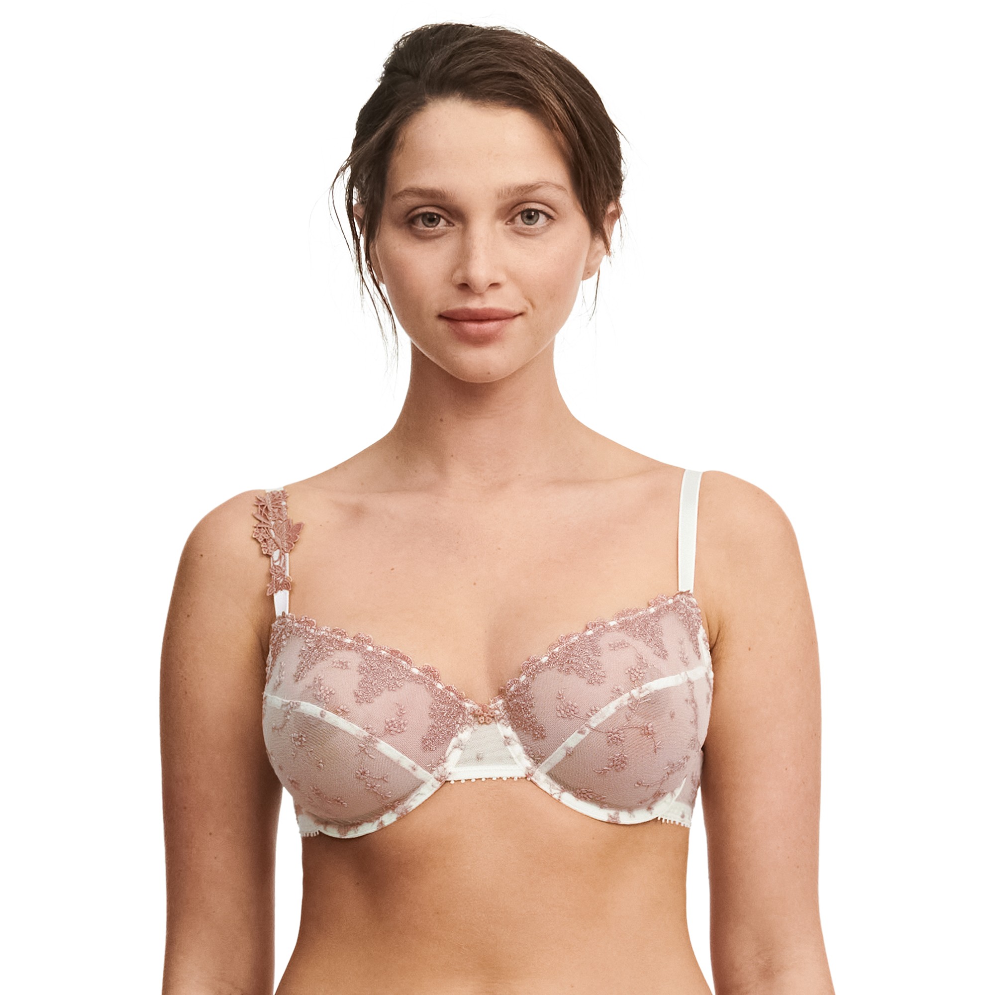 Soutien-gorge emboîtant tulle brodé bicolore « White nights » - avec armatures - 100F - Blanc - Pass