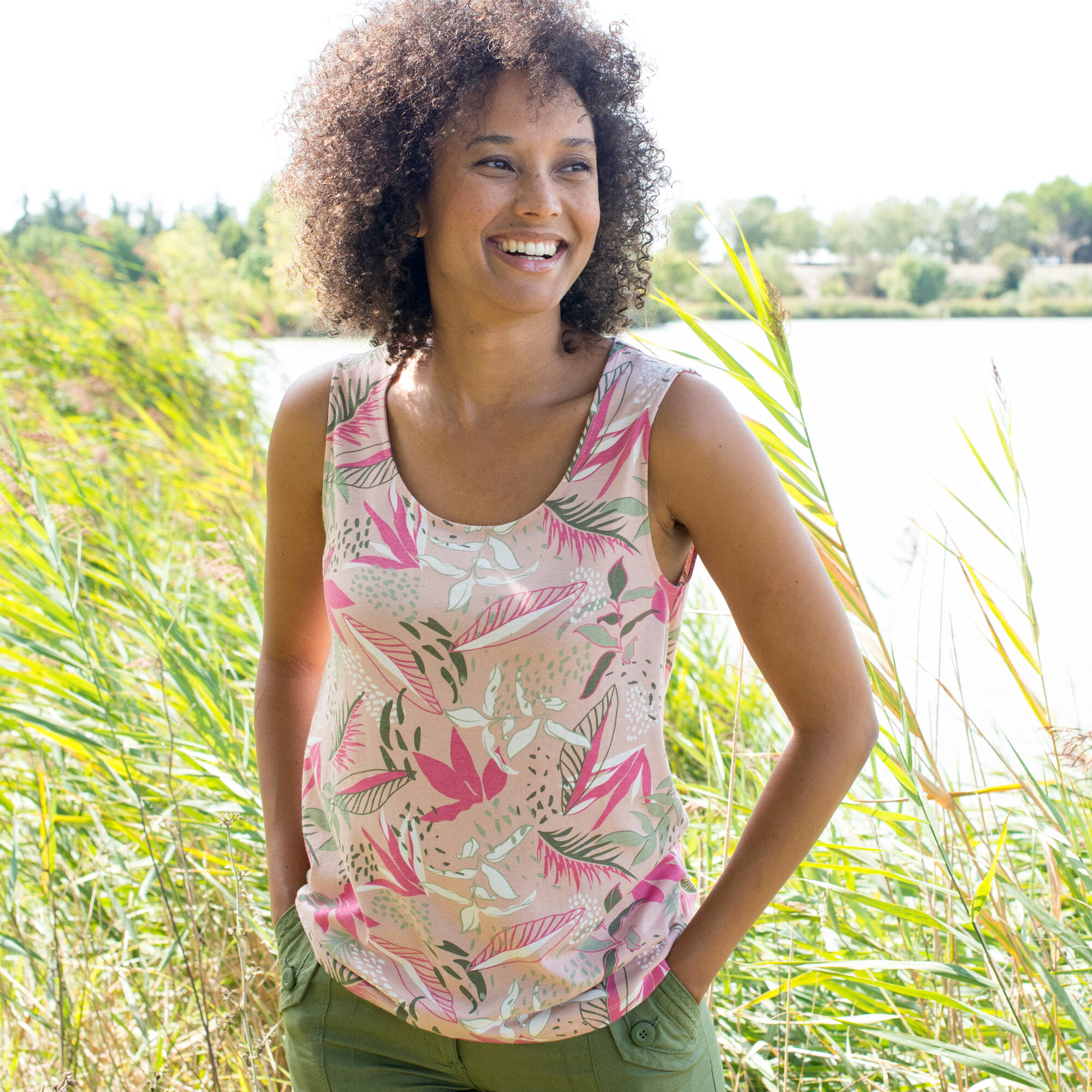 Débardeur imprimé tropical - Blancheporte